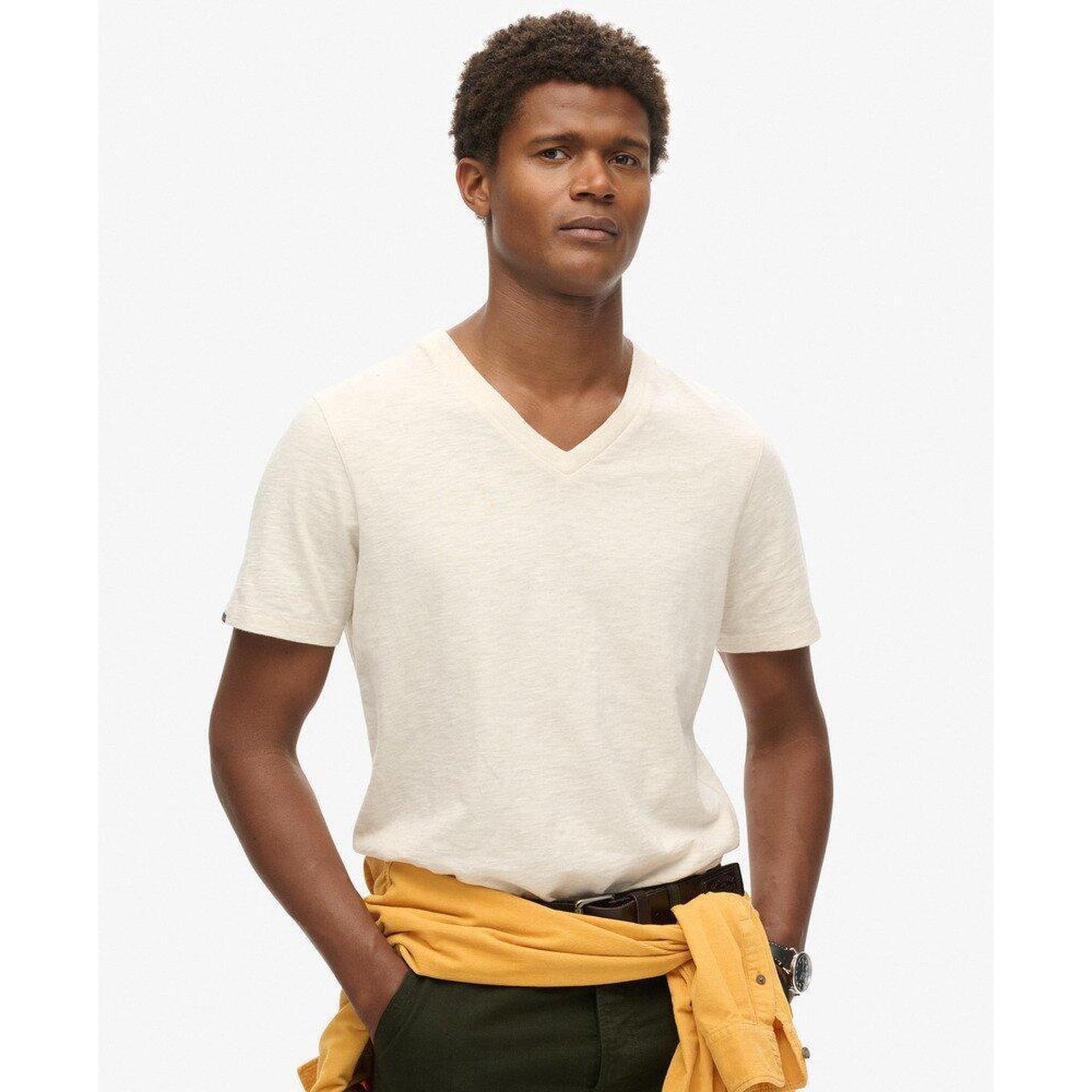 T-shirt melanżowy z dekoltem w serek Superdry