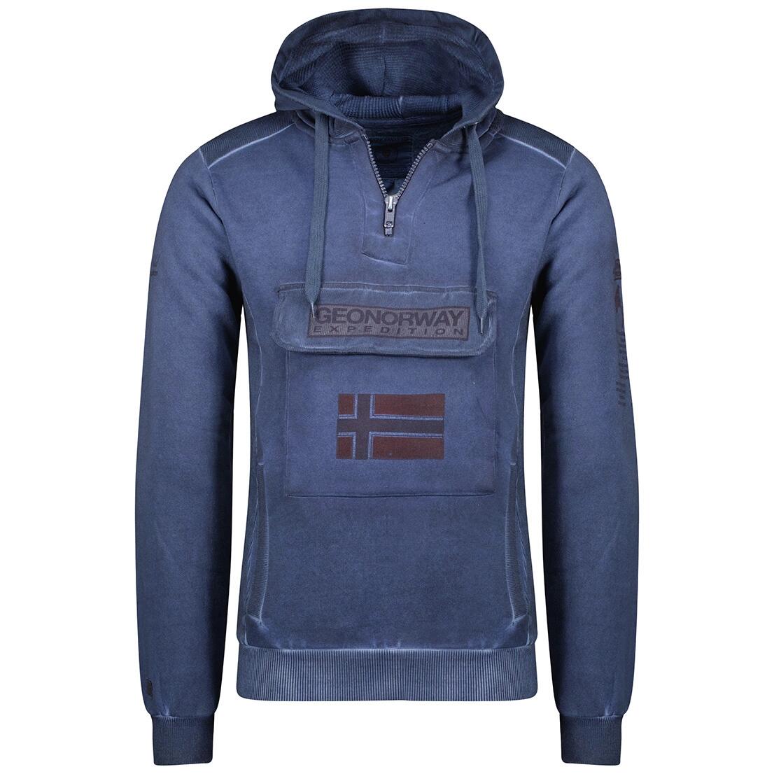 Bluza 3/4 zip męska Geographical Norway GYMCLASS EO TIEDYE BADGE MEN 100 z