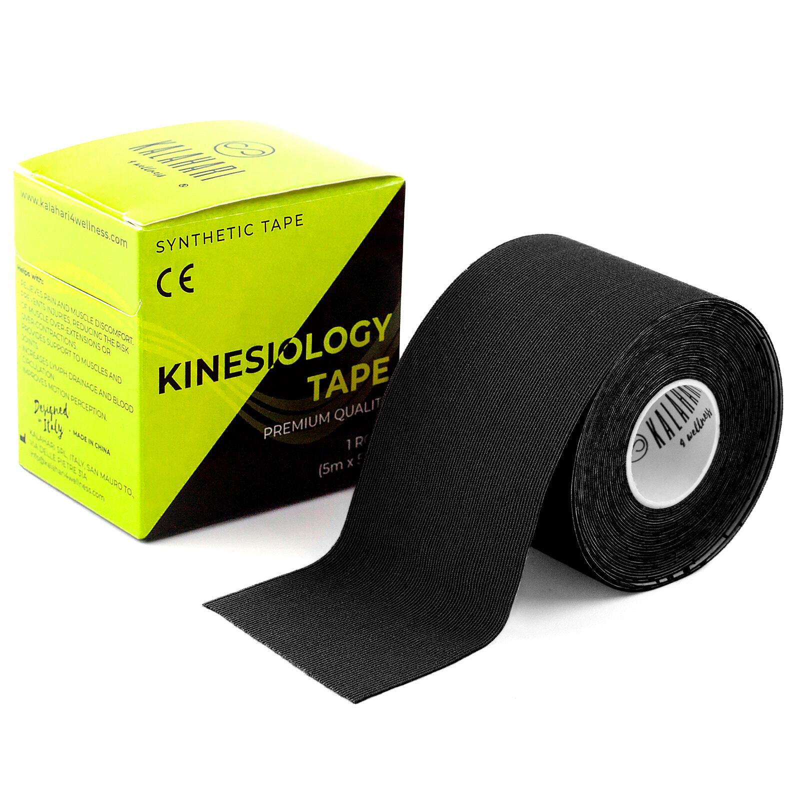 Profesjonalna Taśma Kinesiotapingowa z eBook, Kinesio Tape 5cm × 5m, CZARNA