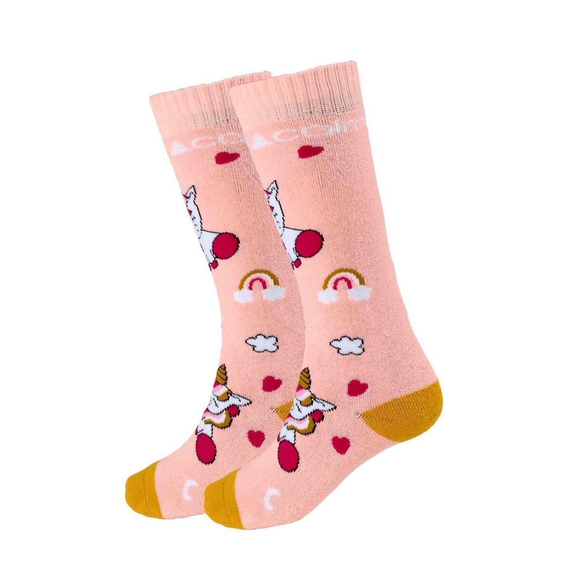 Skarpety narciarskie dziecięce - 2 pary - Jednorożec