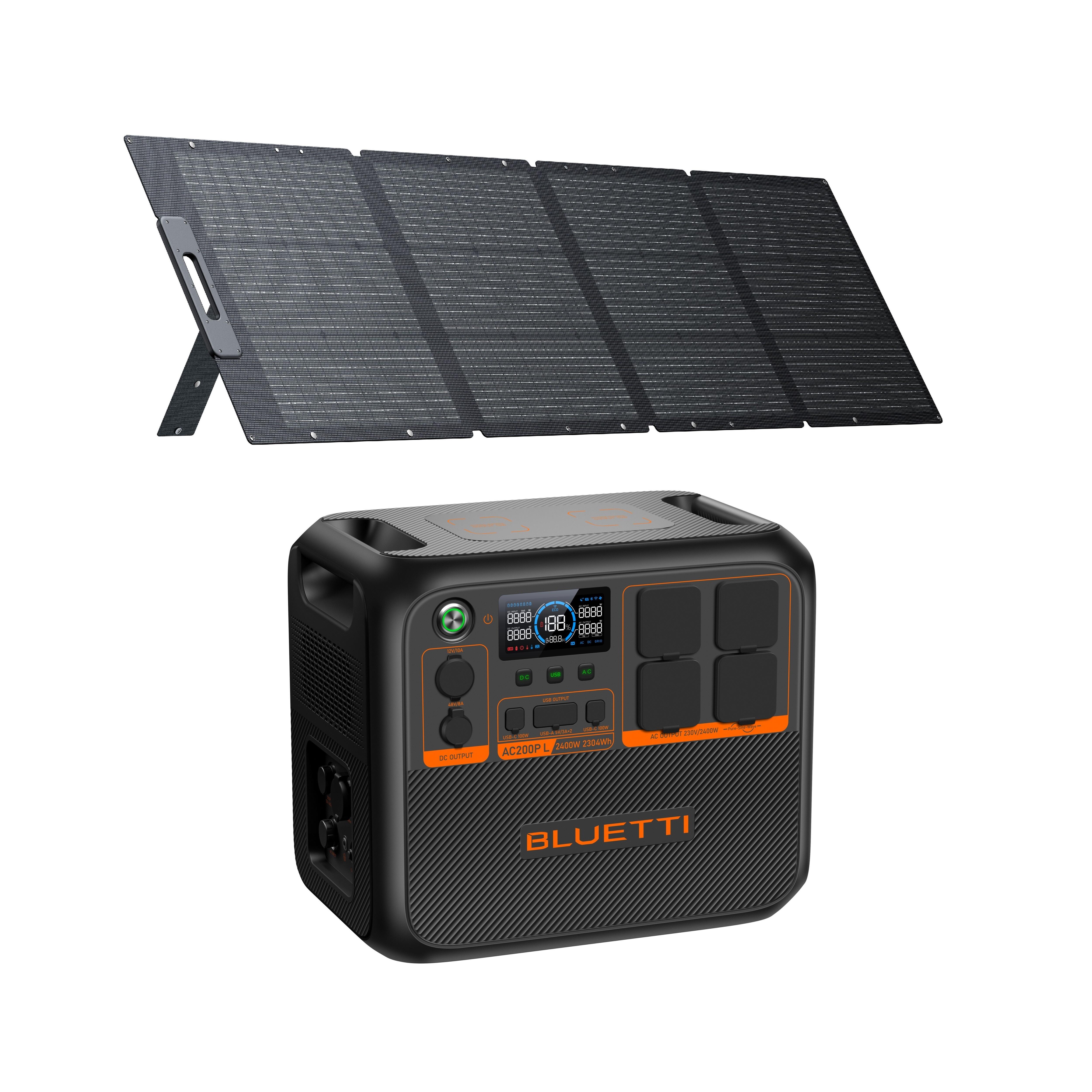 Zestaw stacja zasilania BLUETTI AC200PL z panelem solarnym 200 W