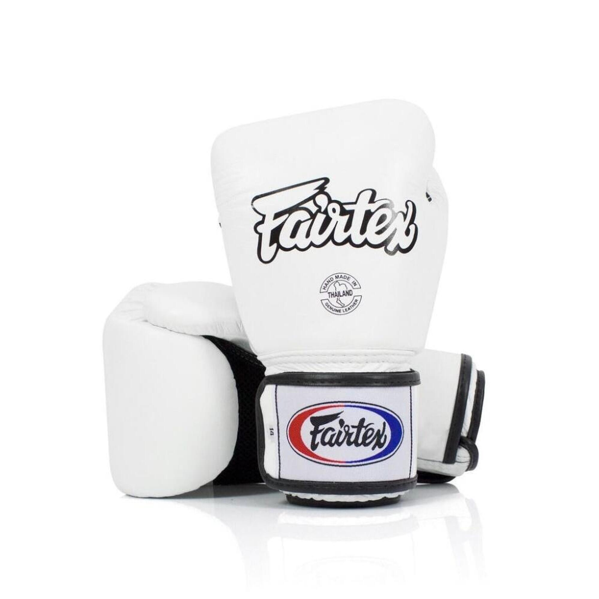 Fairtex Rękawice Bokserskie ze skóry naturalnej BGV1 Białe