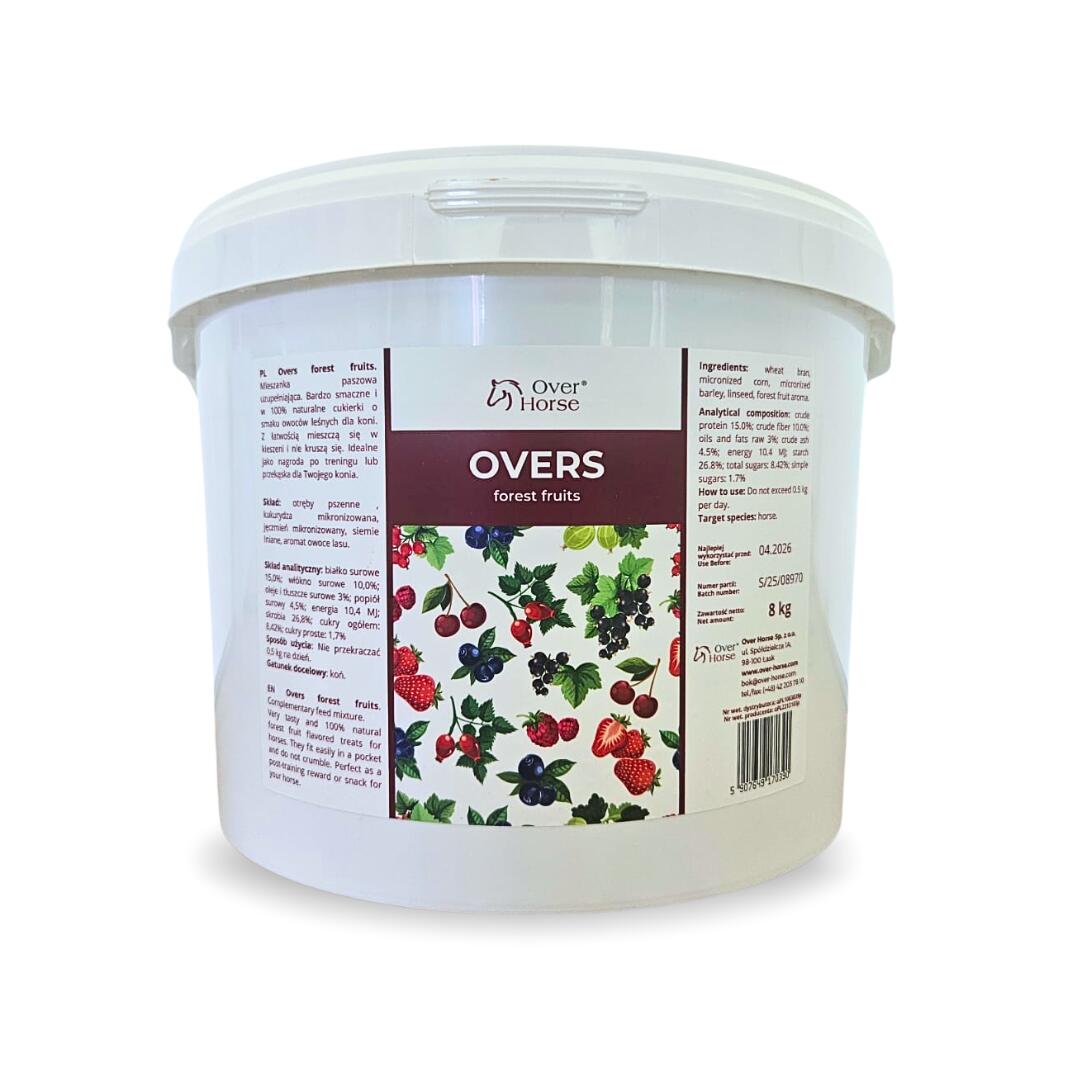 Smakołyki dla koni w wiaderku owoce leśne 8 kg - Overs Forest Fruit