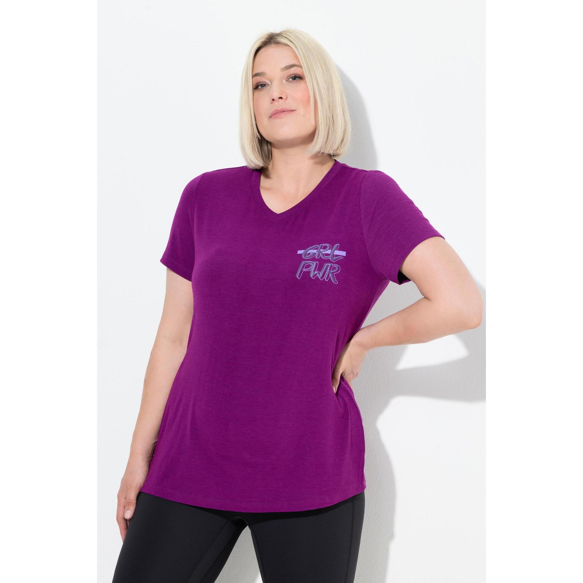 Damskie Bluzka funkcyjna wycięcia dekolt w serek rękaw 1/2 z recyklingu