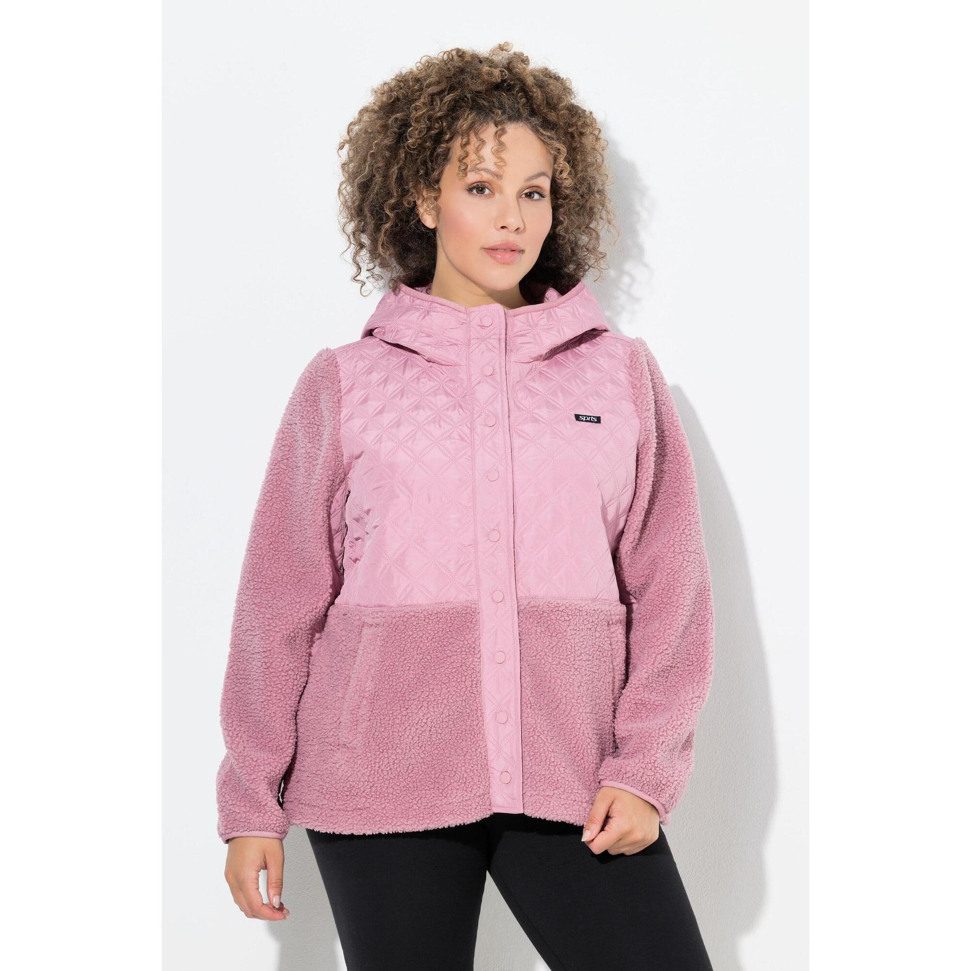 Damskie kurtka polarowa pikowanie kaptur zatrzaski