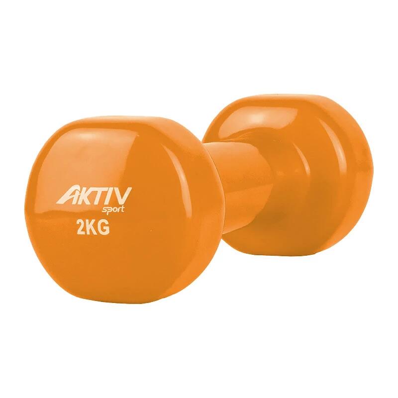Hantel winylowy Aktivsport 2 kg pomarańczowy