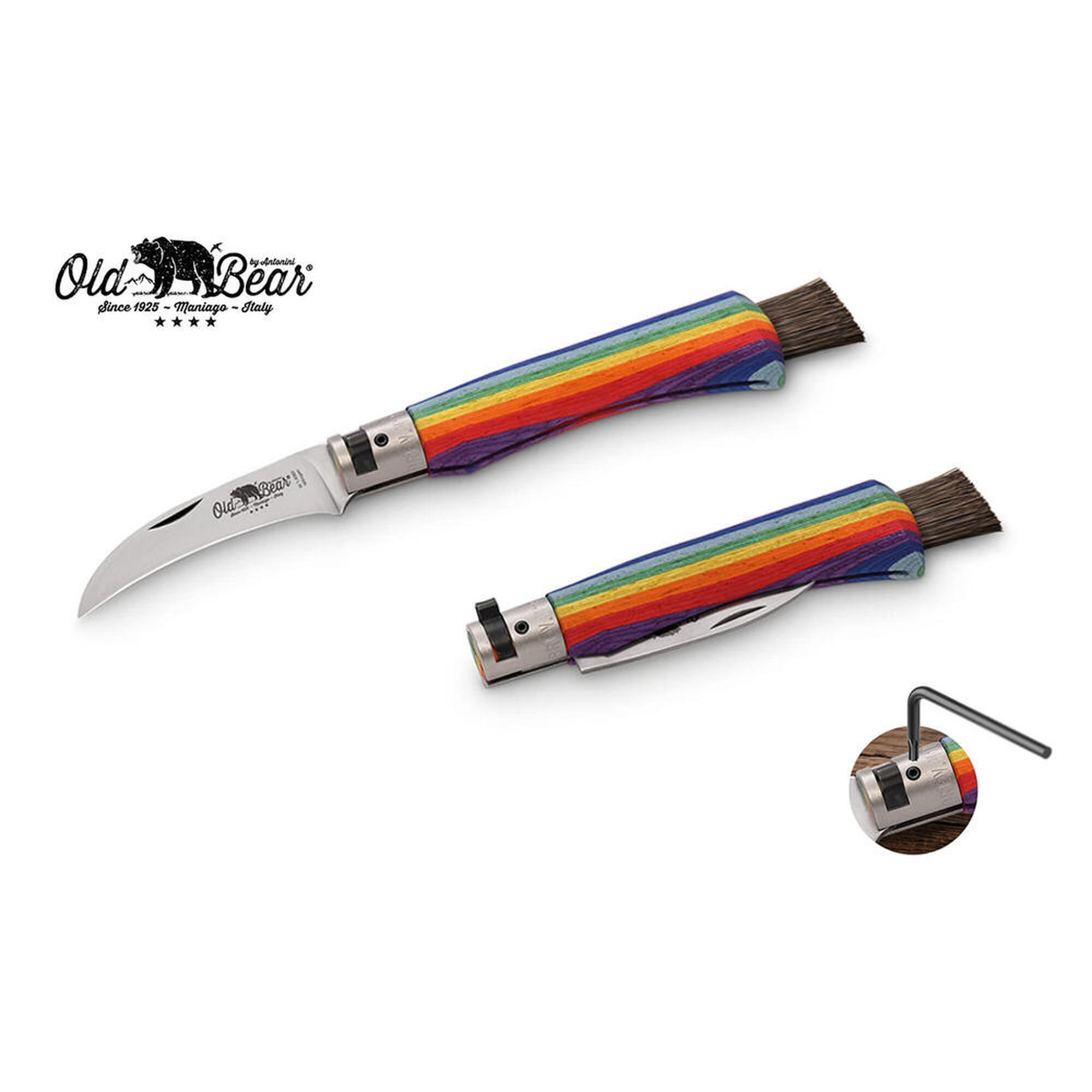 Nóż do grzybów Antonini Old Bear Rainbow M