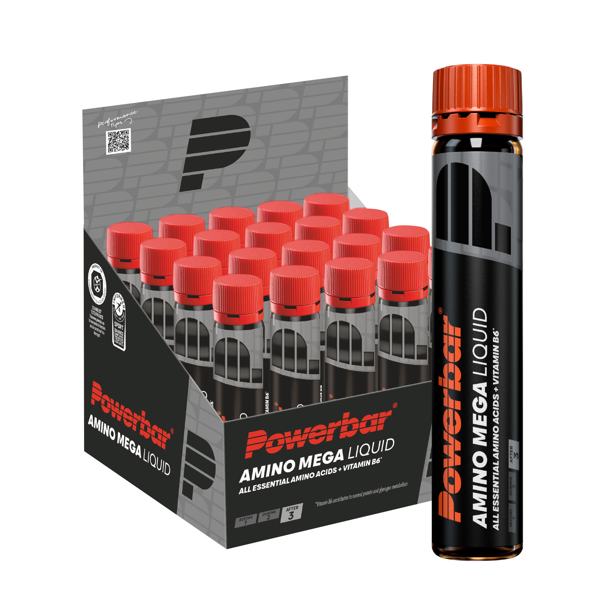 Powerbar Amino Mega Liquid Ampoules (20x25ml) Unflavoured - Aminokwasy