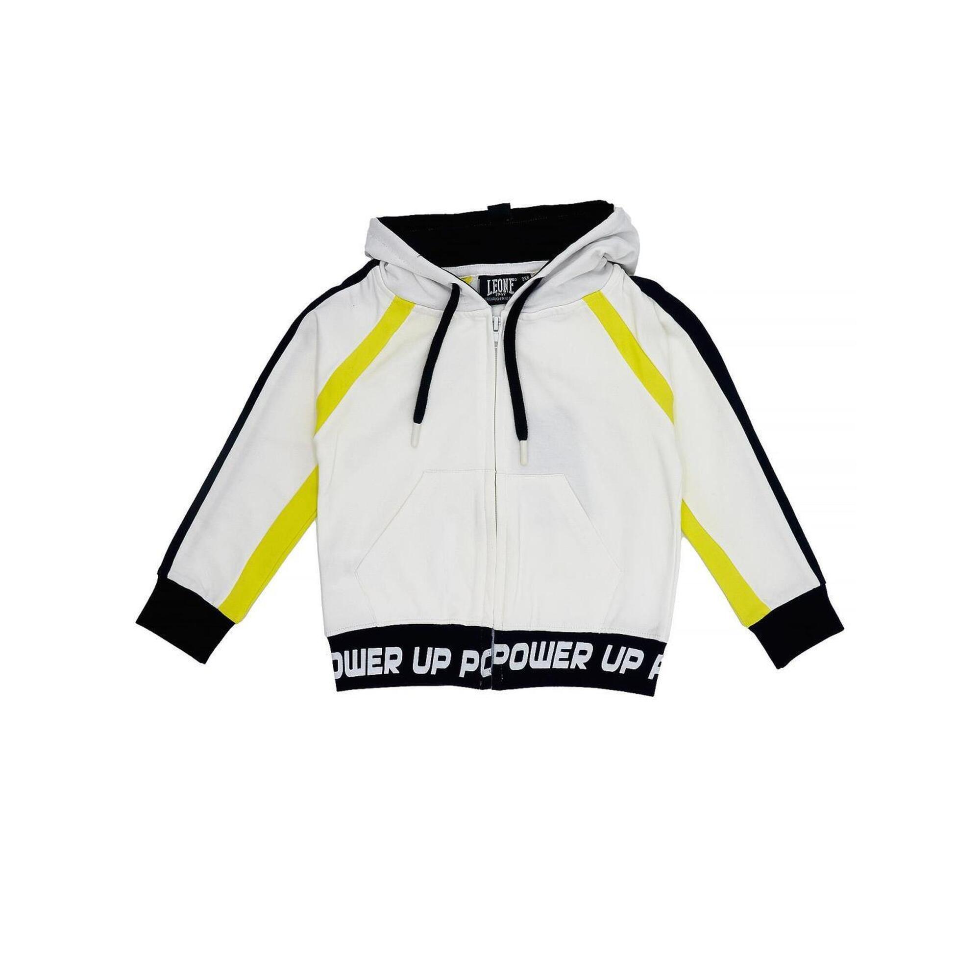 Neonowa bluza dziewczęca z kapturem i zamkiem