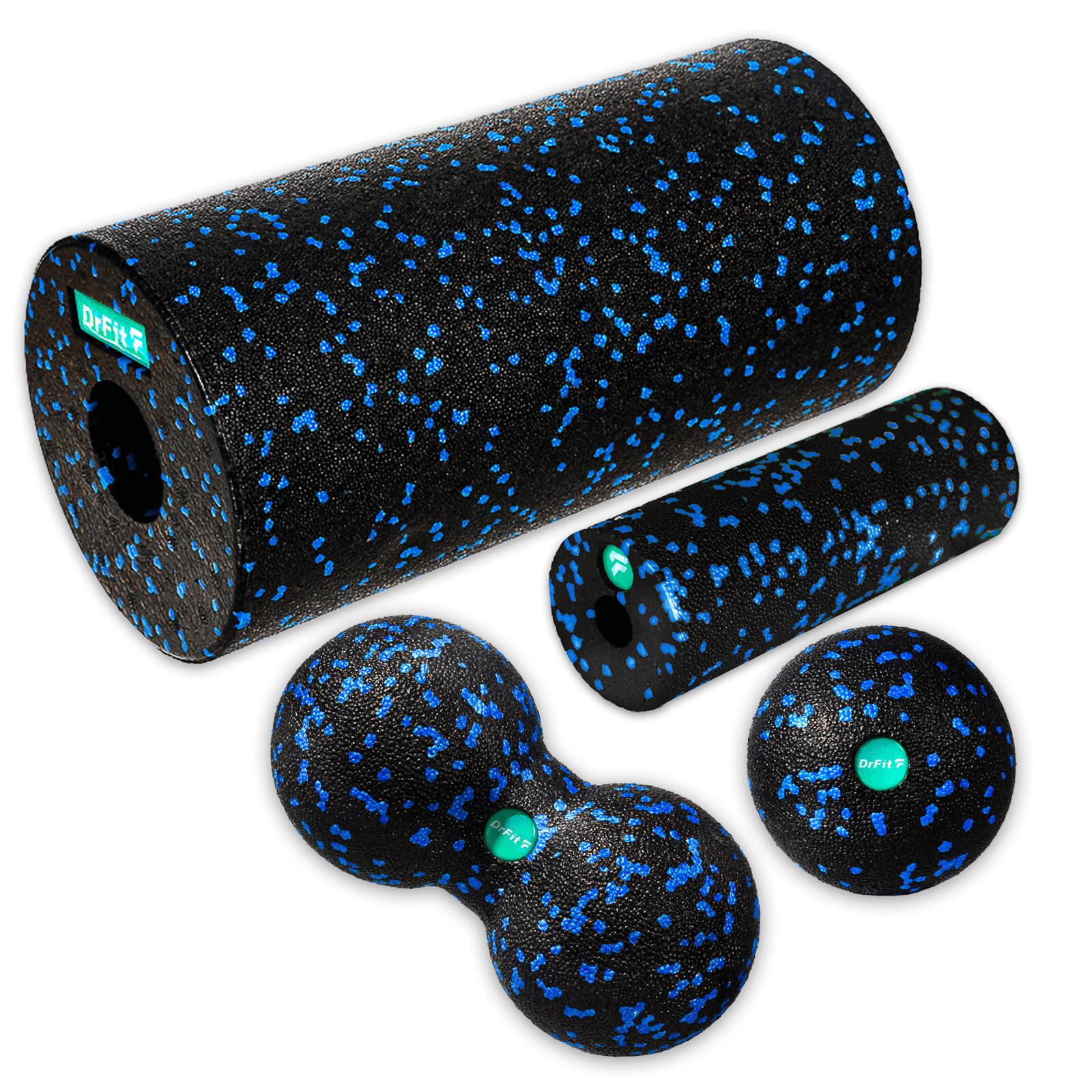 Piankowy zestaw do masażu i rehabilitacji 4 elementy roller duoball piłka DrFit