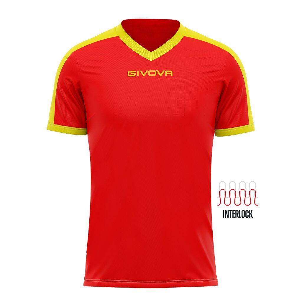 Givova Revolution Sport T-Shirt Czerwono-Żółty 3XL - Oddychająca Bawełna