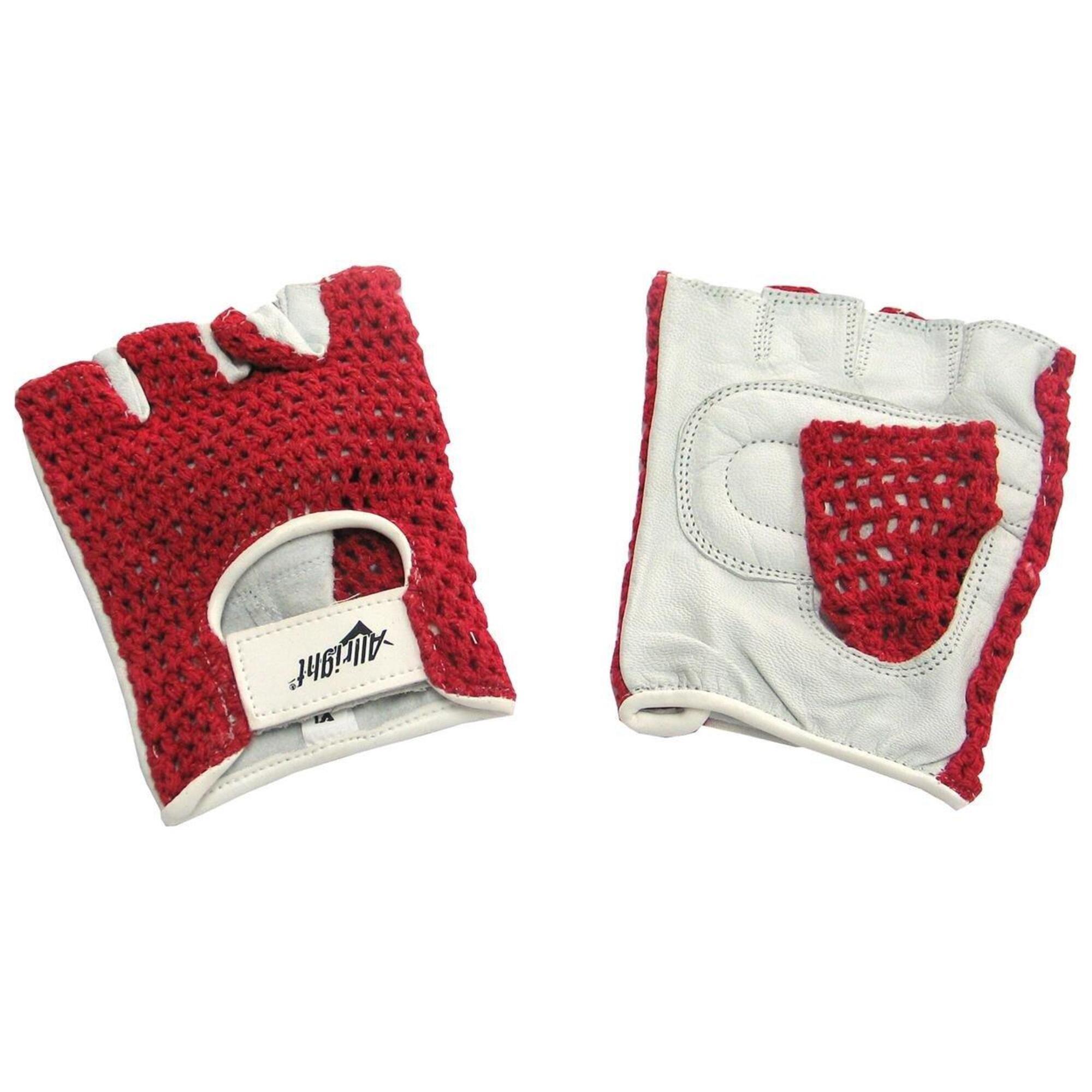 Rękawiczki sportowe rowerowe siatka Red Allright