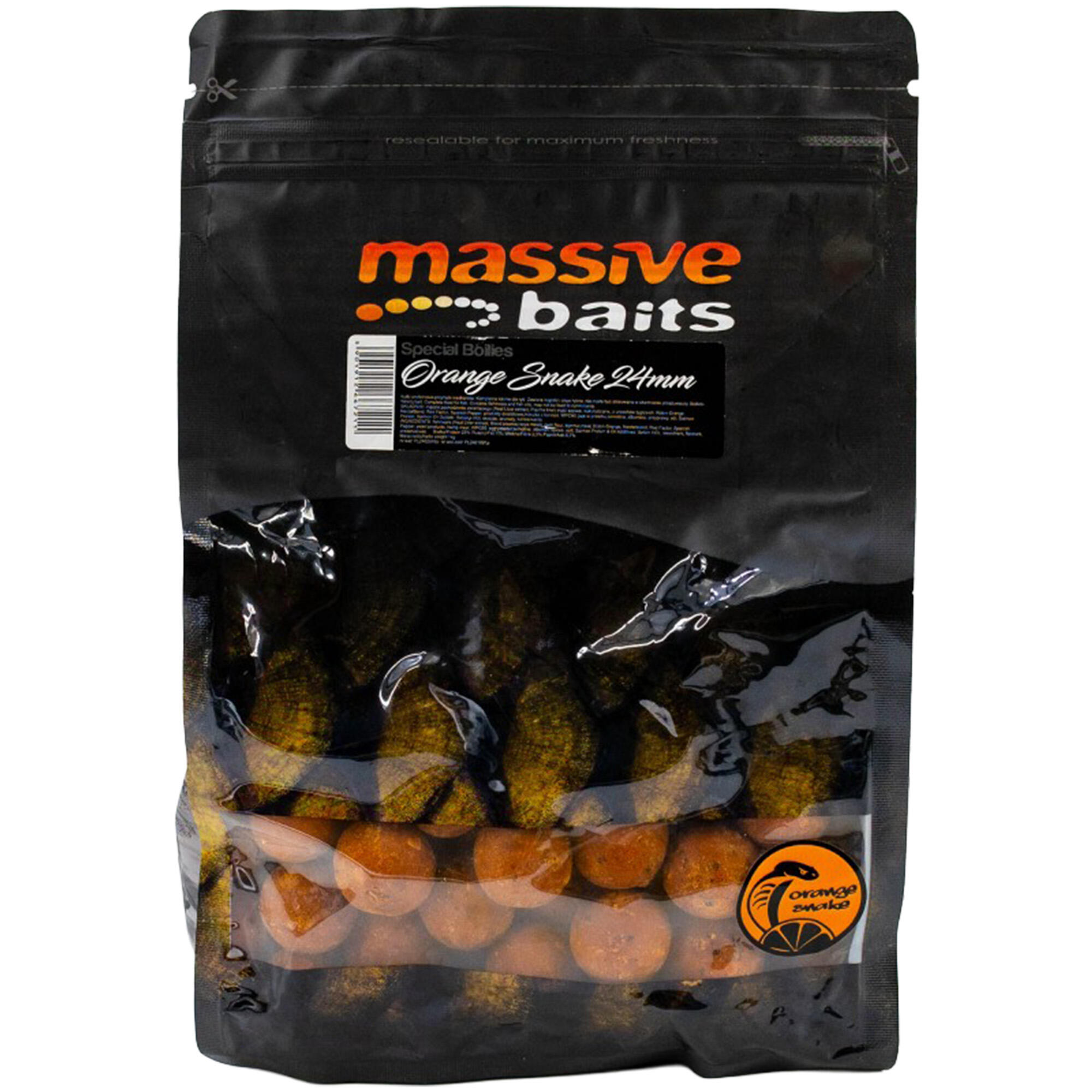 Kulki Massive Baits Top Shelf Boilies Orange Snake Robin Orange 24Mm 1Kg