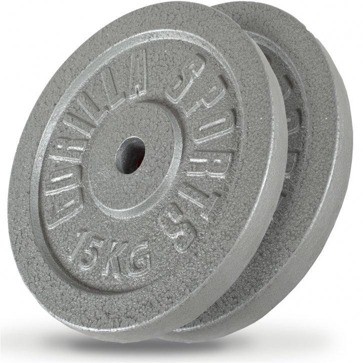 Zestaw obciążeń żeliwnych 2x15kg srebrne Gorilla Sports