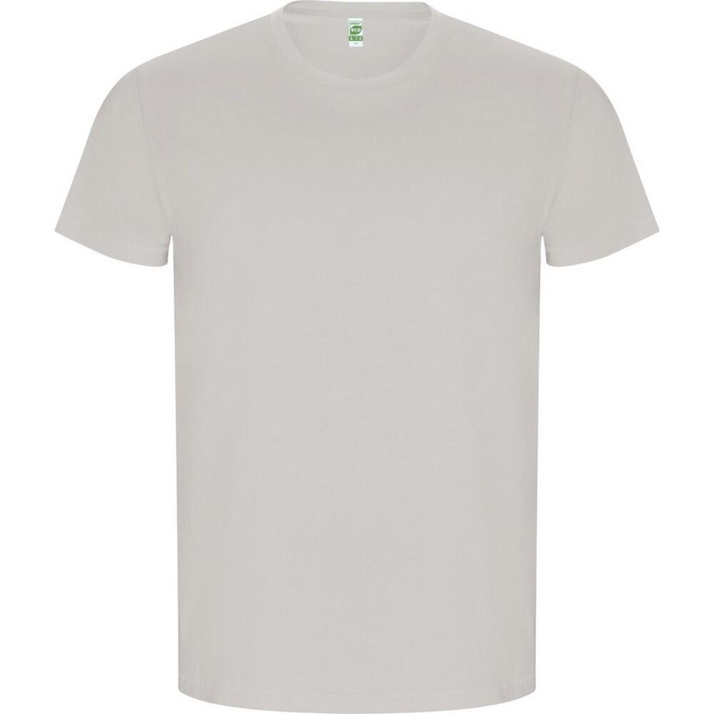 Męska Złota Gładka Koszulka Z Krótkim Rękawem