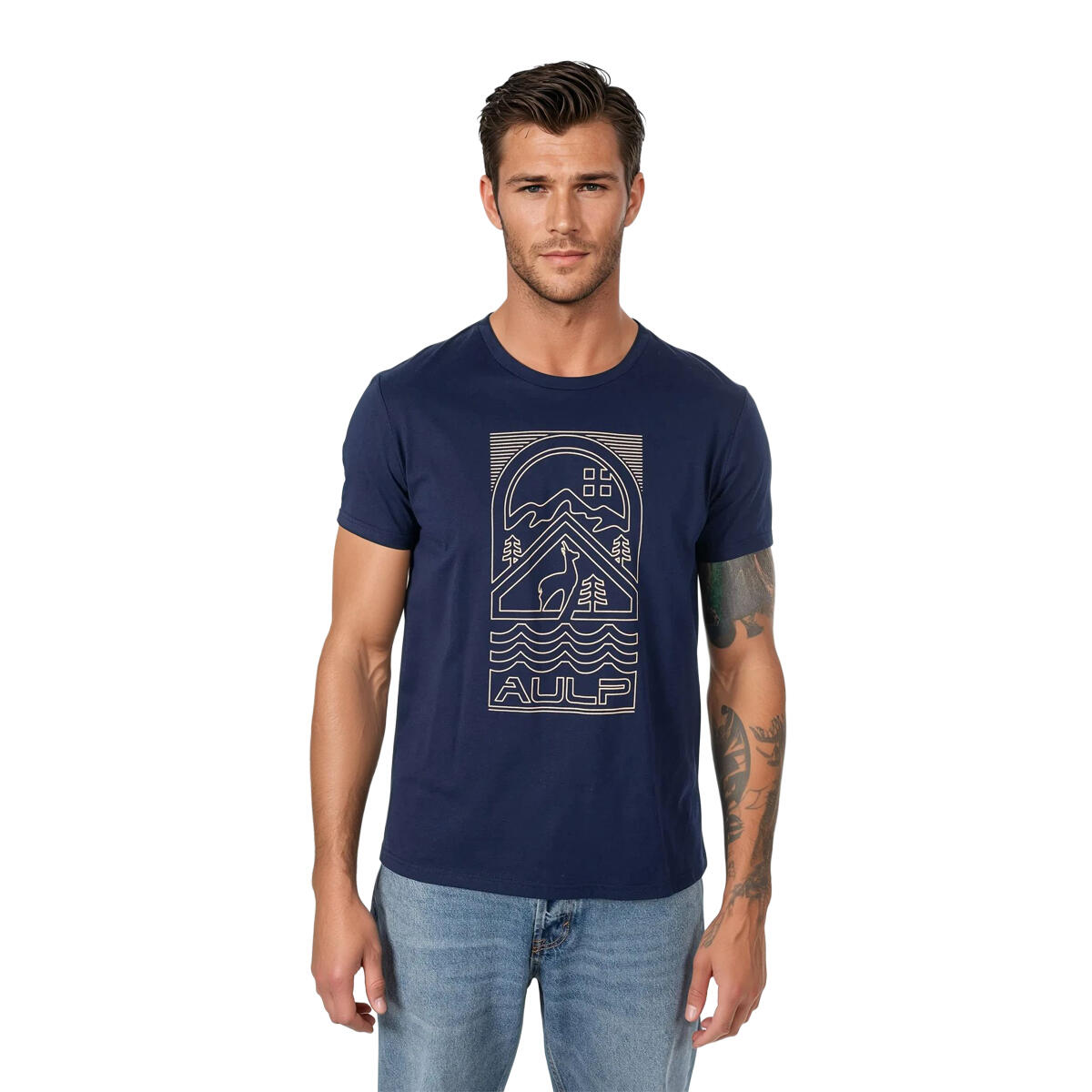 T-shirt męski AULP BOGUS komfortowy lekki prosty krój