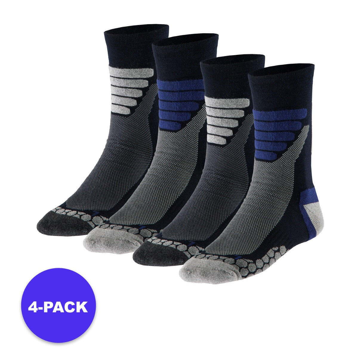 Skarpety do chodzenia unisex – Multi Blue – 4 pary – Męskie i damskie skarpetki