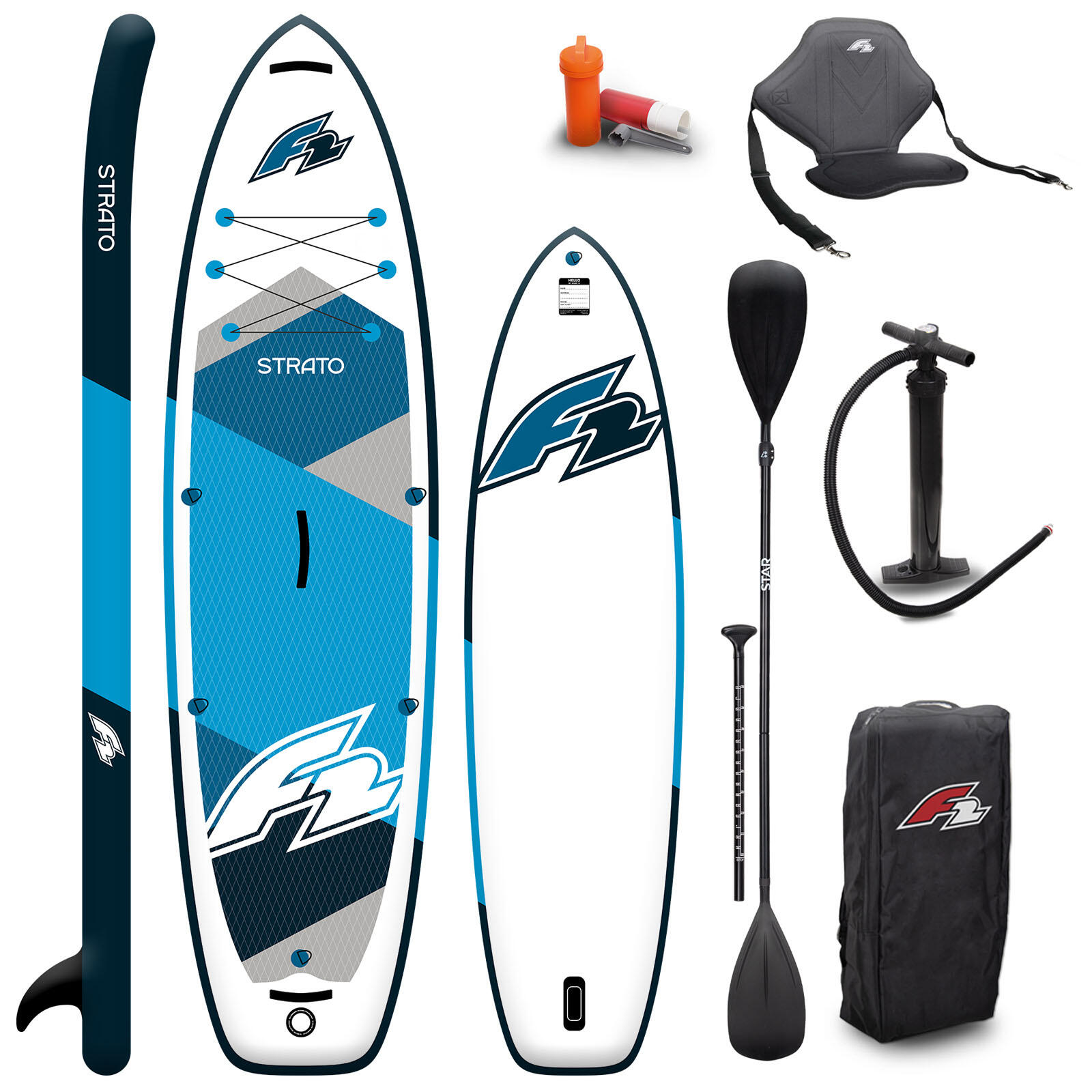 Deska do pływania SUP Board Pompowana F2 Strato 12'2 - 381 cm Combo