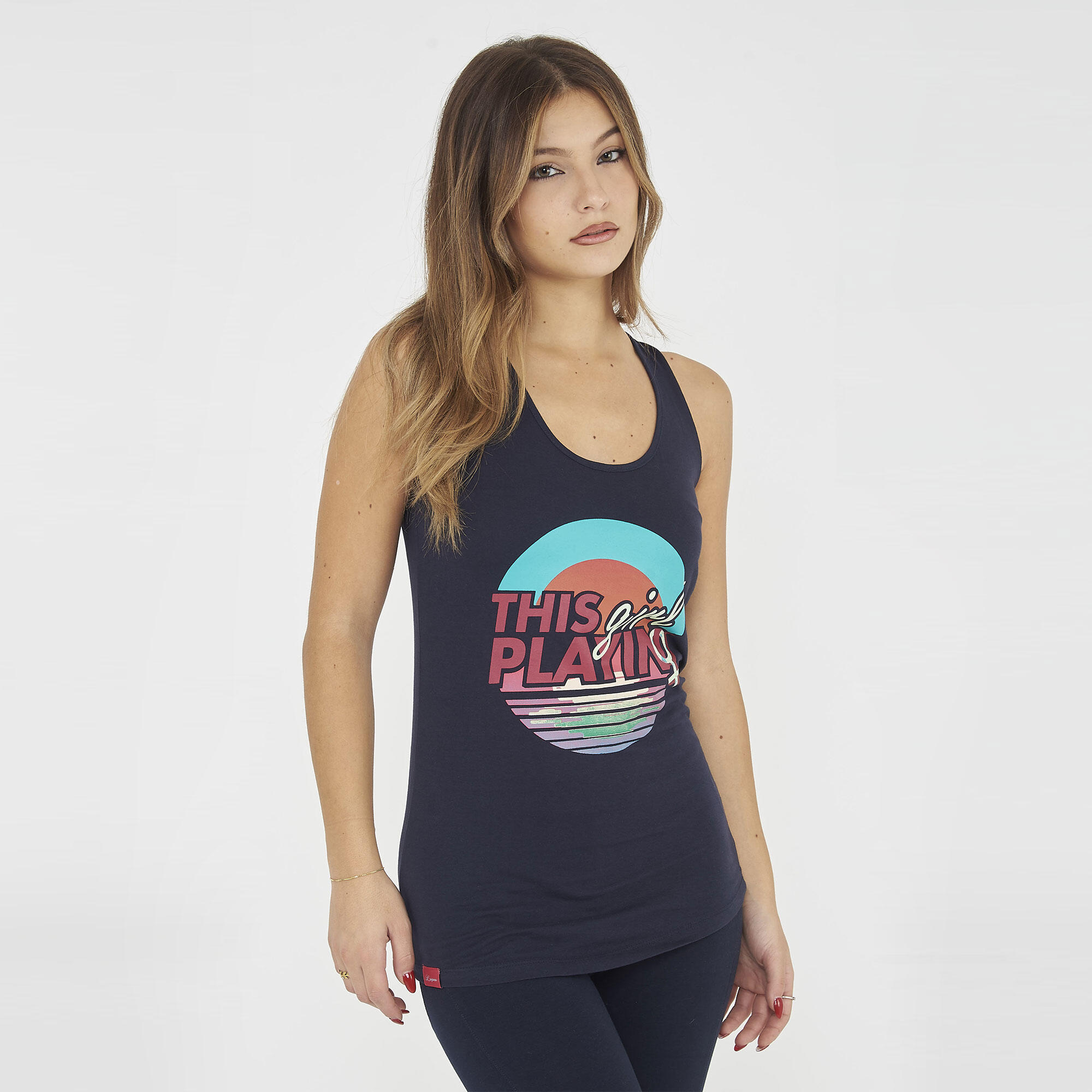 Top na siłownię damski FEPLA niebieski