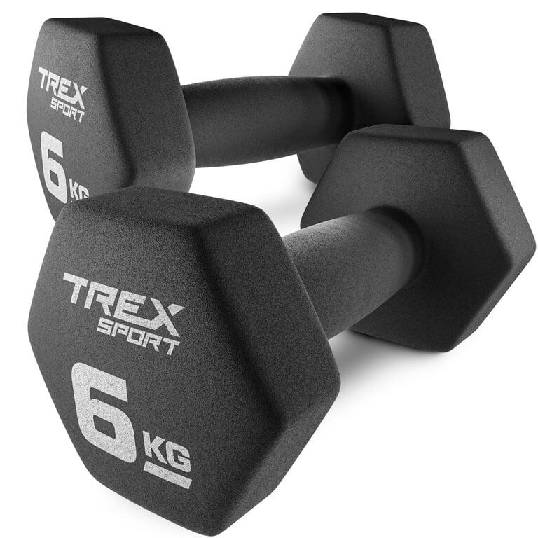 Zestaw hantelek żeliwnych neoprenowych Trex Sport TX‑060VD 2×6kg
