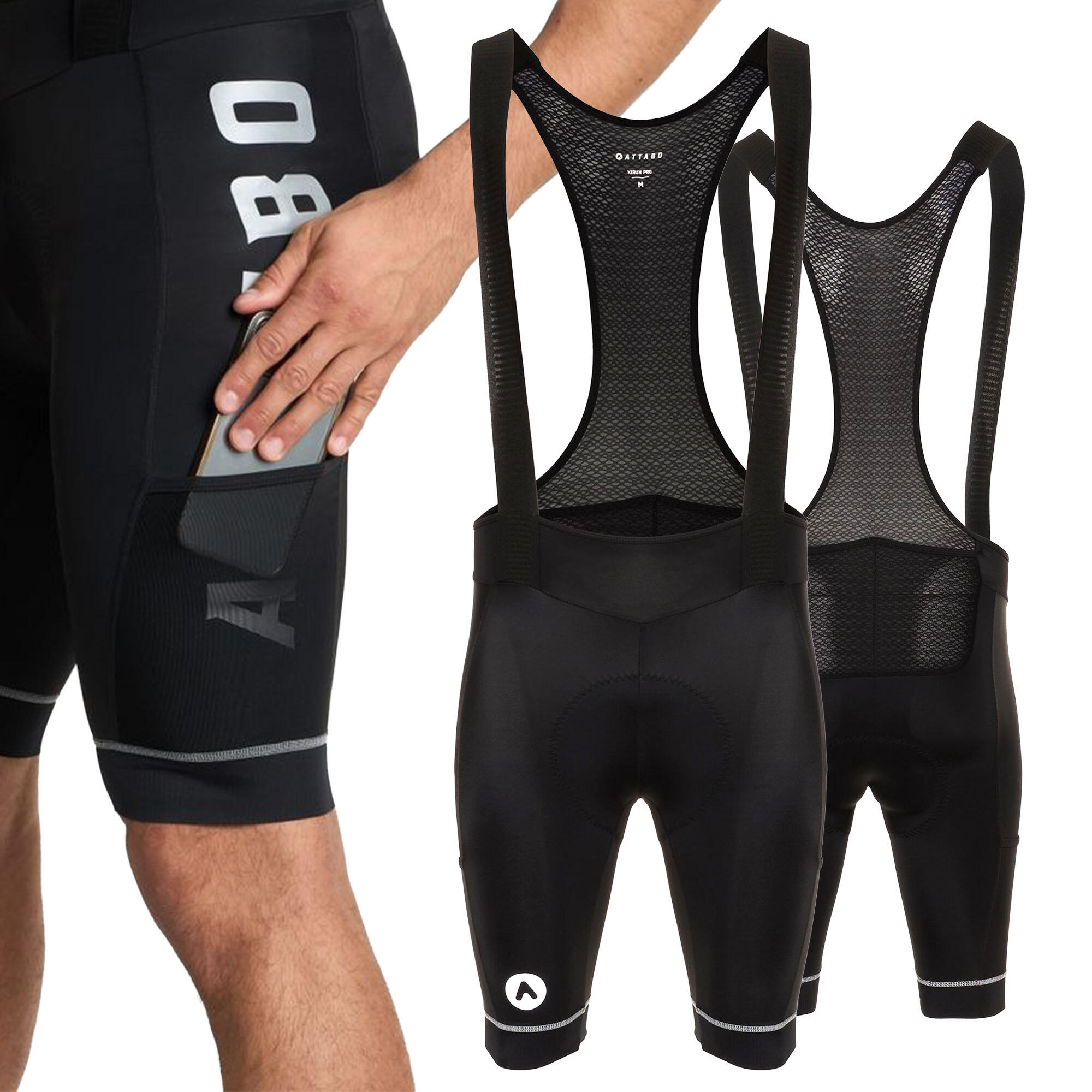 Spodenki rowerowe męskie ATTABO Kirun Pro Bib Shorts Cargo