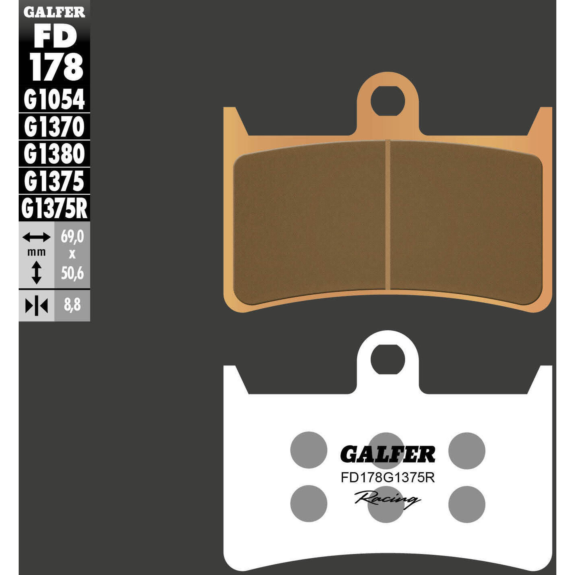 Klocki hamulcowe Galfer FD178 G1375R z metalu sinterowanego