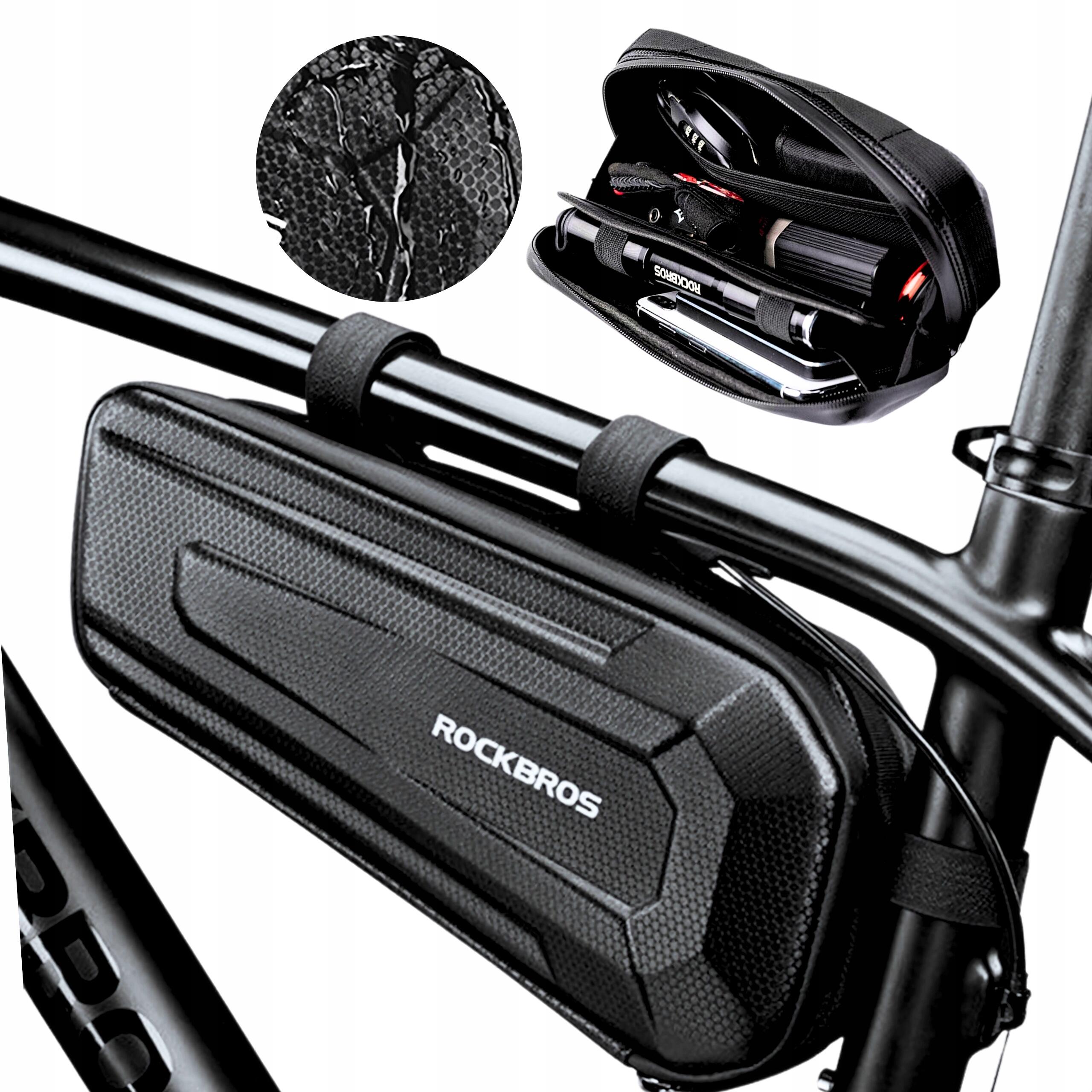 Rockbros b66 torba na ramę rowerową wodoodporna 1,5l - czarna