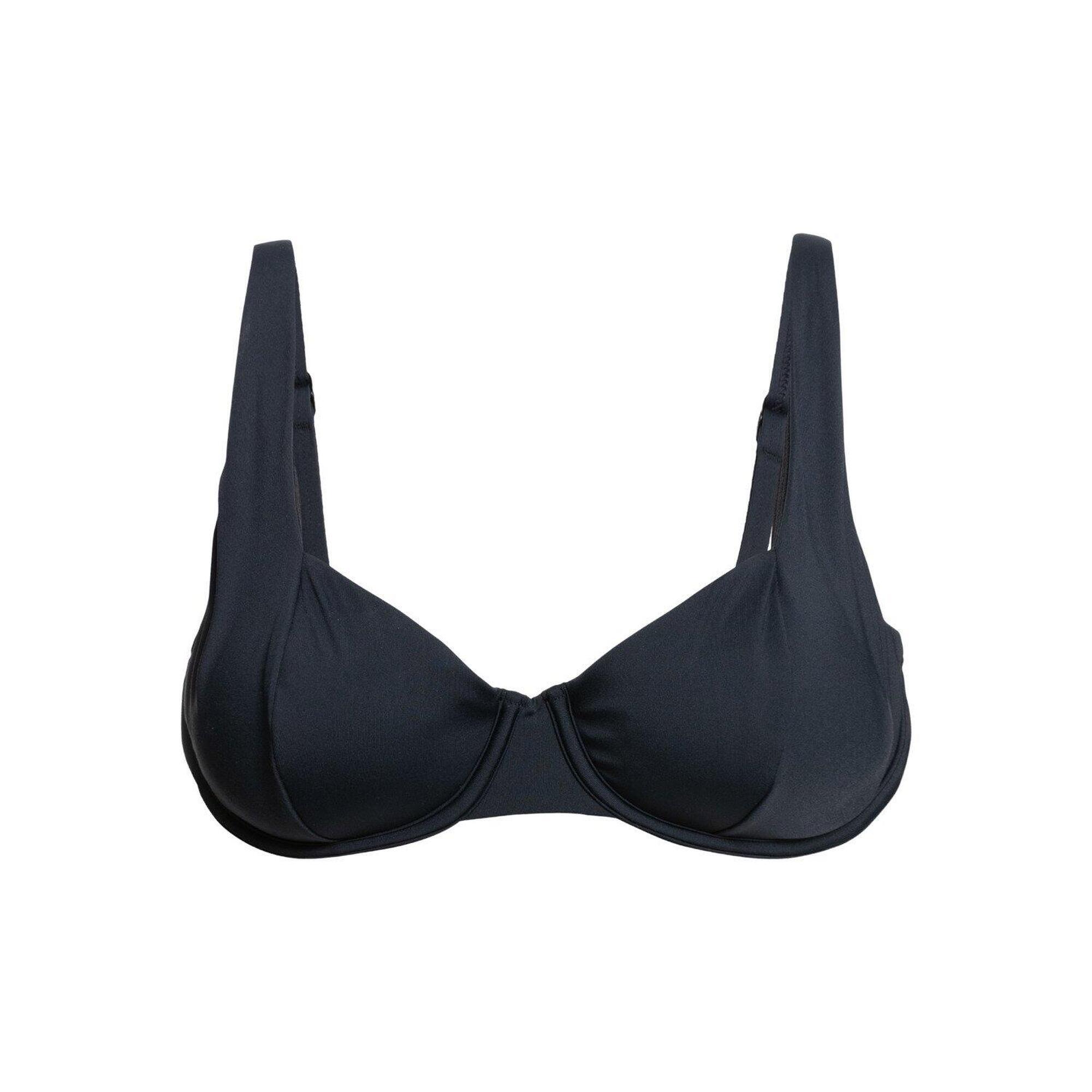 Dół bikini z fiszbinami w miseczce D BEACH CLASSICS Czarny Kobiety