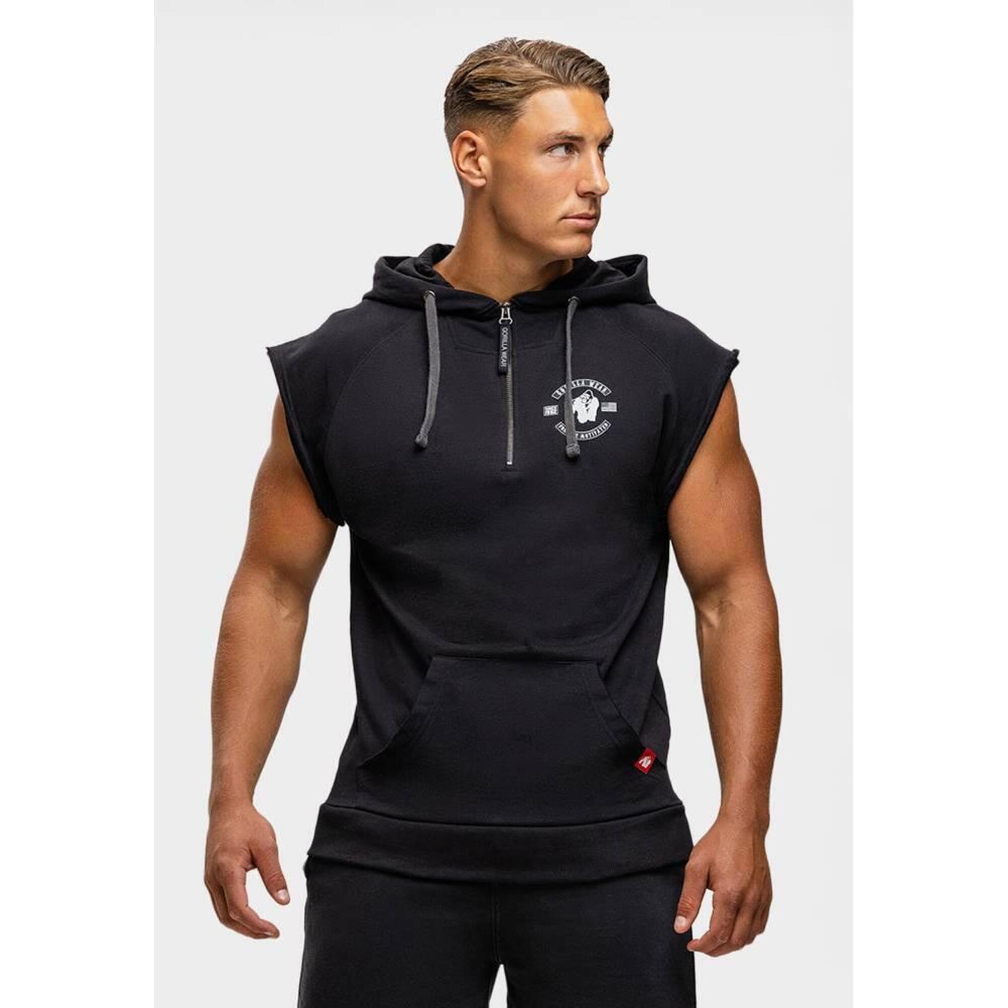 Huntley Bluza z kapturem bez rękawów - Czarny