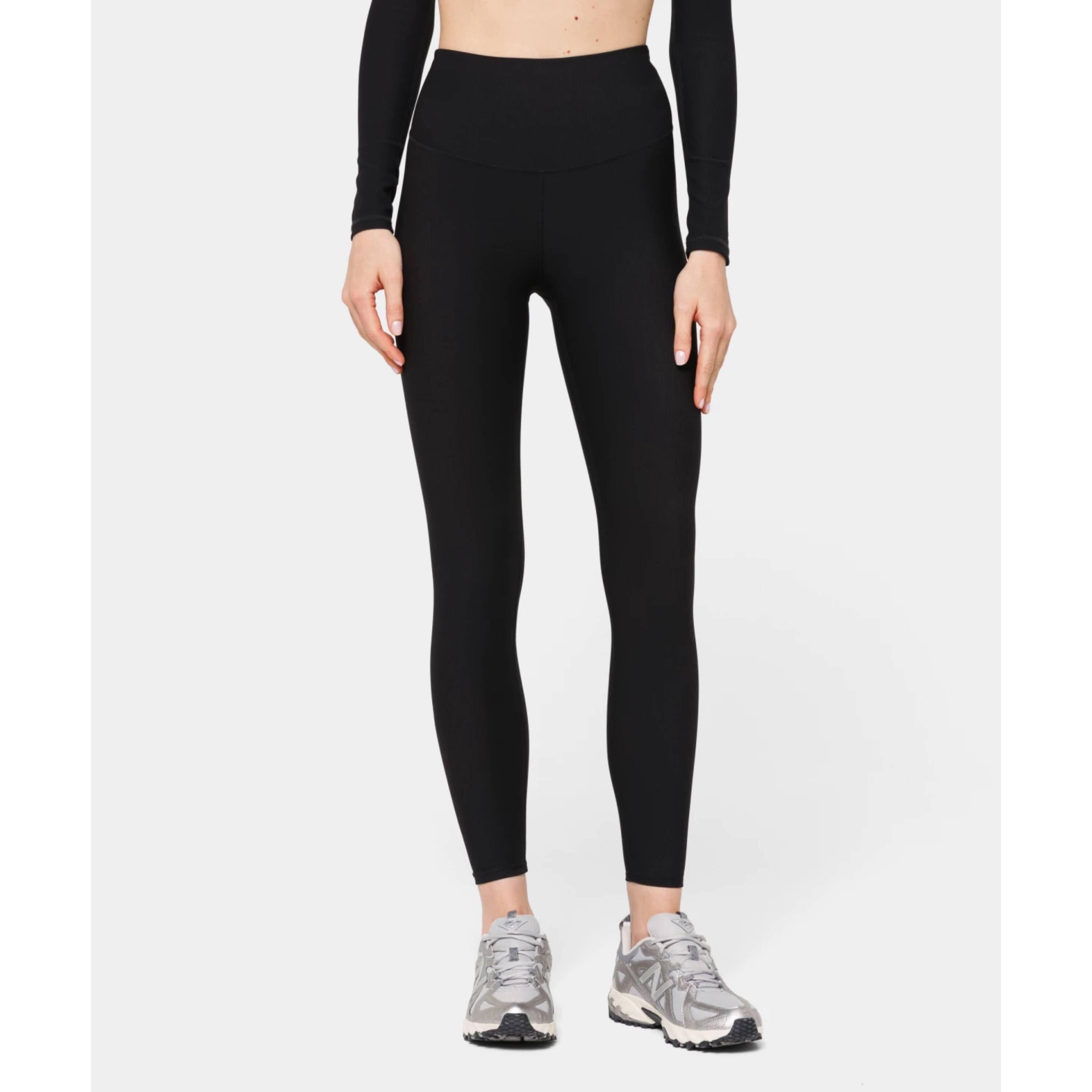 Legginsy Carpatree prążkowane z kieszenią Onyx Flow czarne