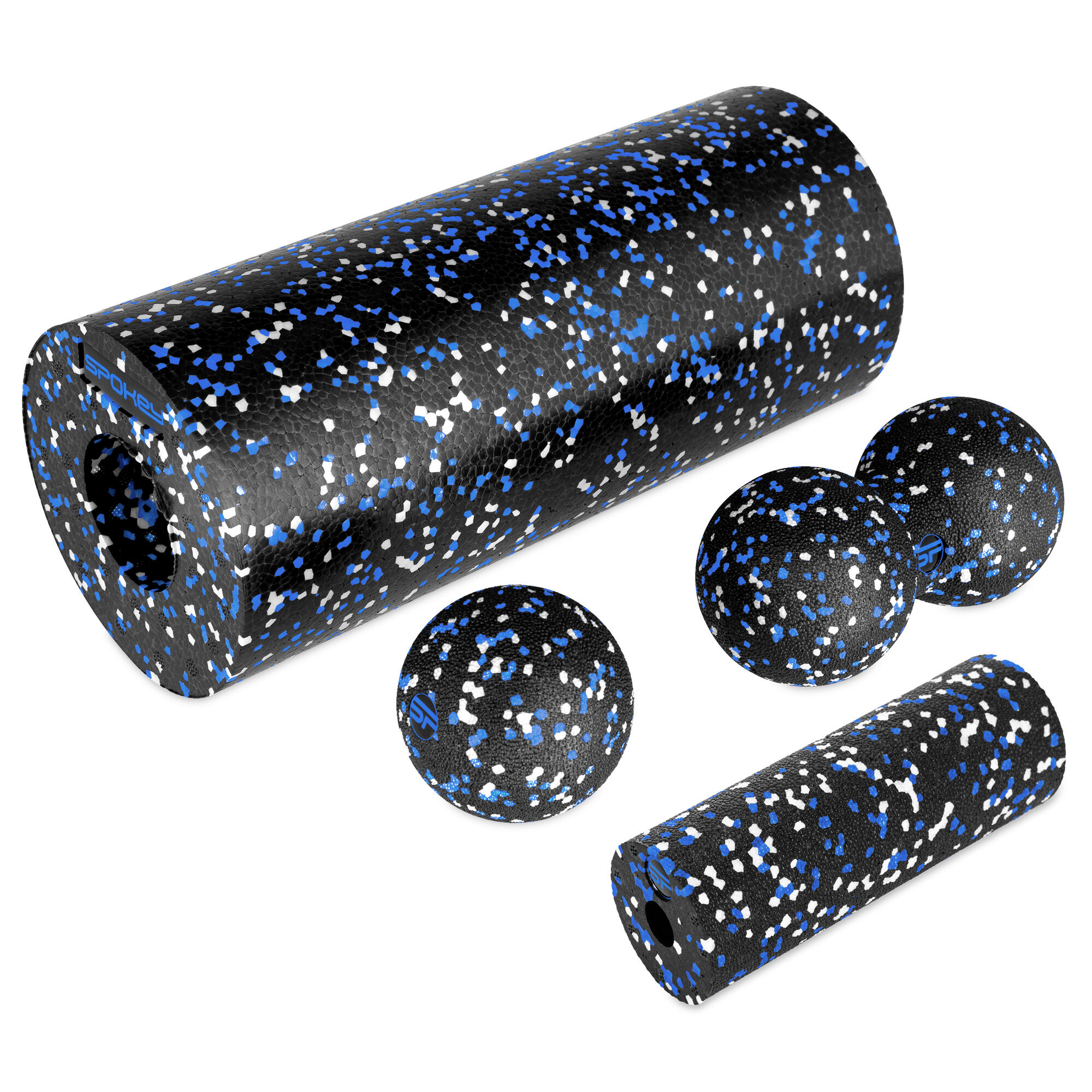 Zestaw wałek, dwie piłeczki i miniroller do masażu Spokey Rullo Plus