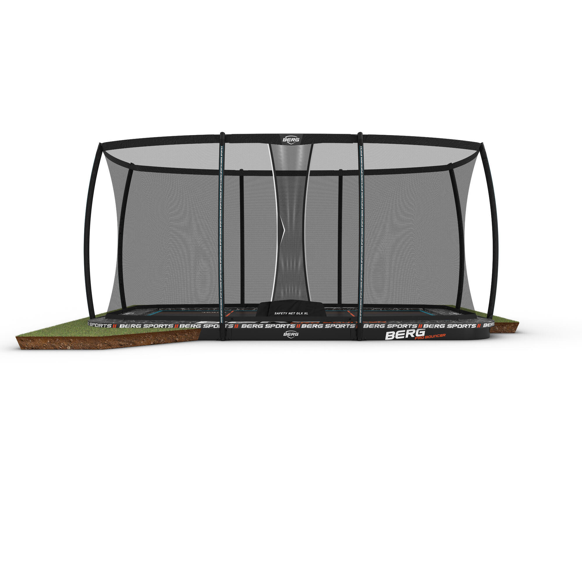 Trampolina + Siatka zabezpieczająca XL BERG Ultim Pro Bouncer Flatground 500x300