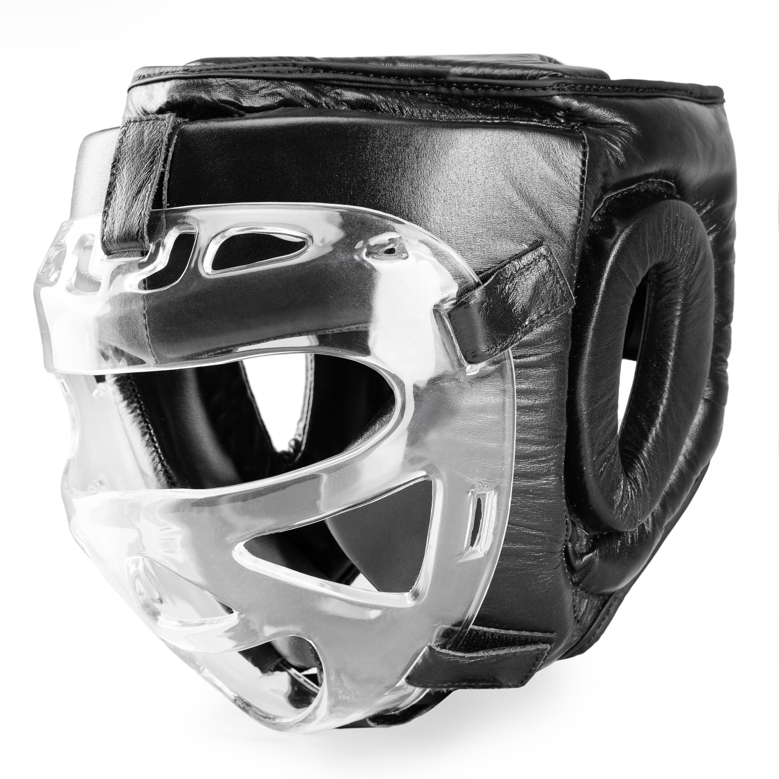 Kask bokserski Evolution Professional Equipment skórzany z kratą