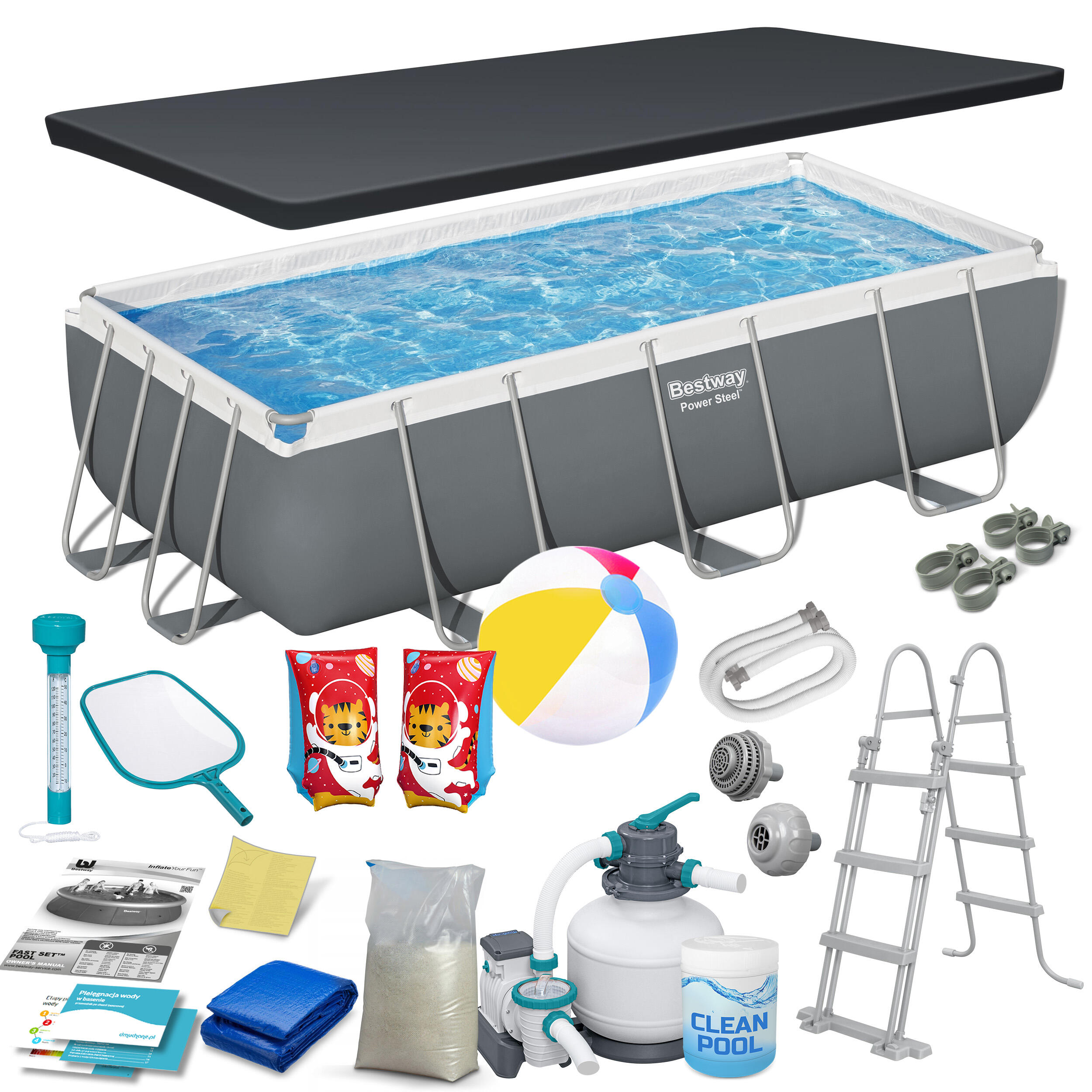 Basen stelażowy do ogrodu Bestway 404 x 201 x 100 xm zestaw 17w1