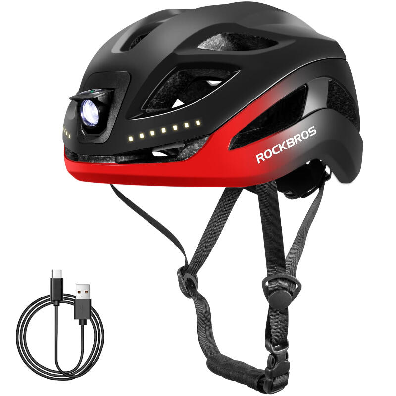 Kask rowerowy dla dorosłych z oświetleniem LED Rockbros ZK-077 regulowany