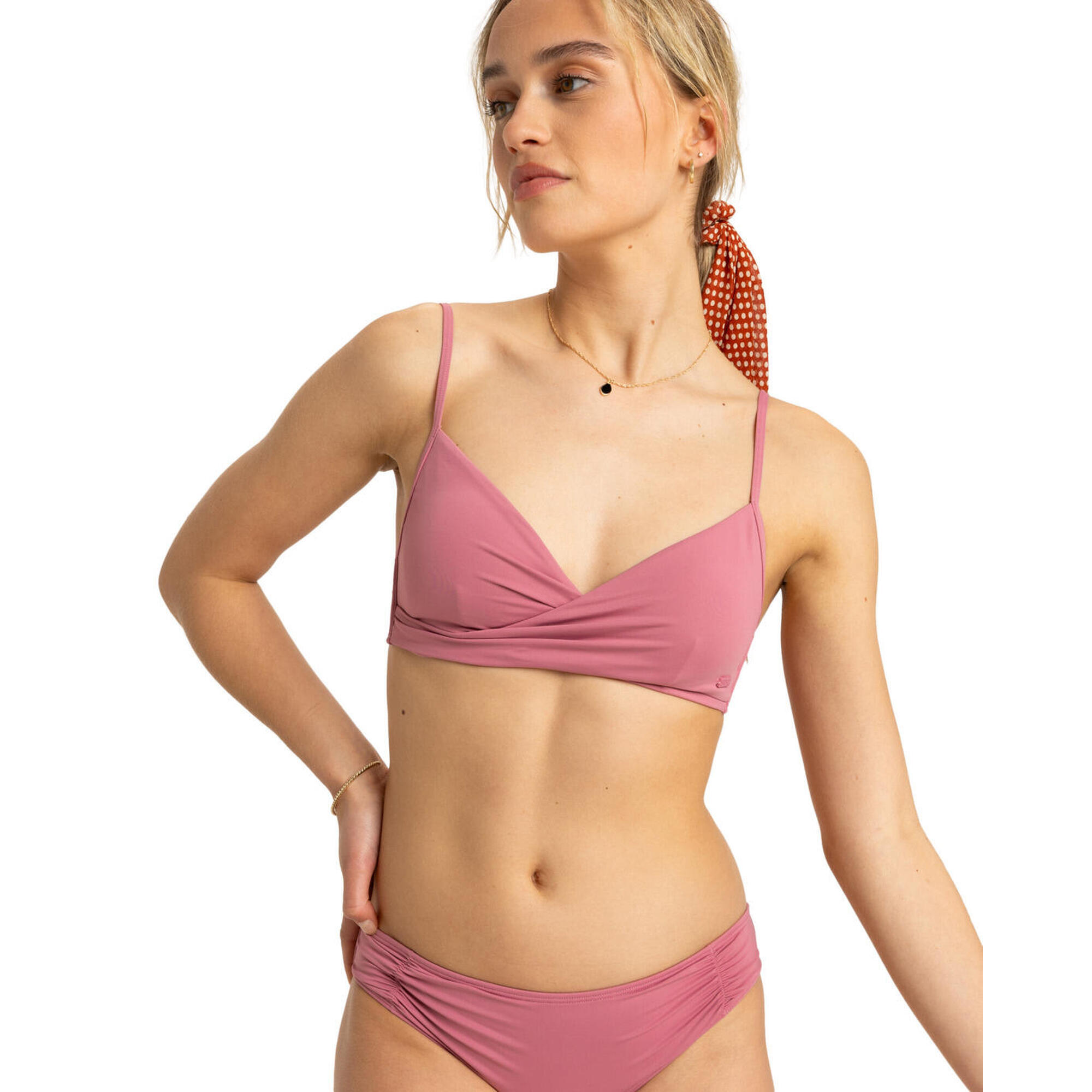 Stanik bikini typu bralette dla Kobiety BEACH CLASSICS Różowy
