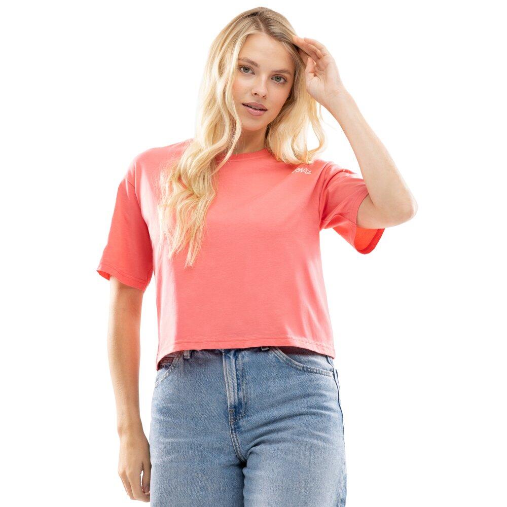 Damski luźny crop top Lifestyle Siroko IBZ Eivissa Coral