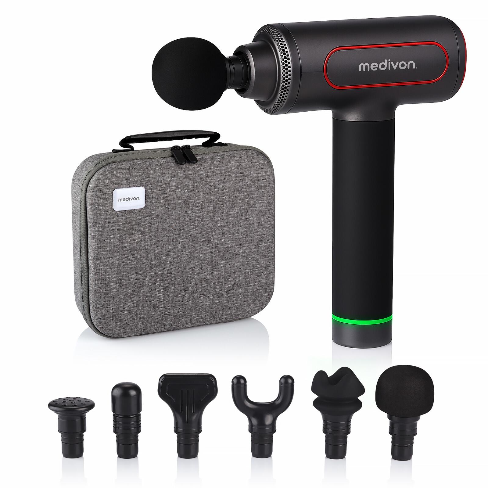 Masażer ręczny Medivon Gun PRO X2 ETUI + głowice do Pleców, Stóp i Ciała