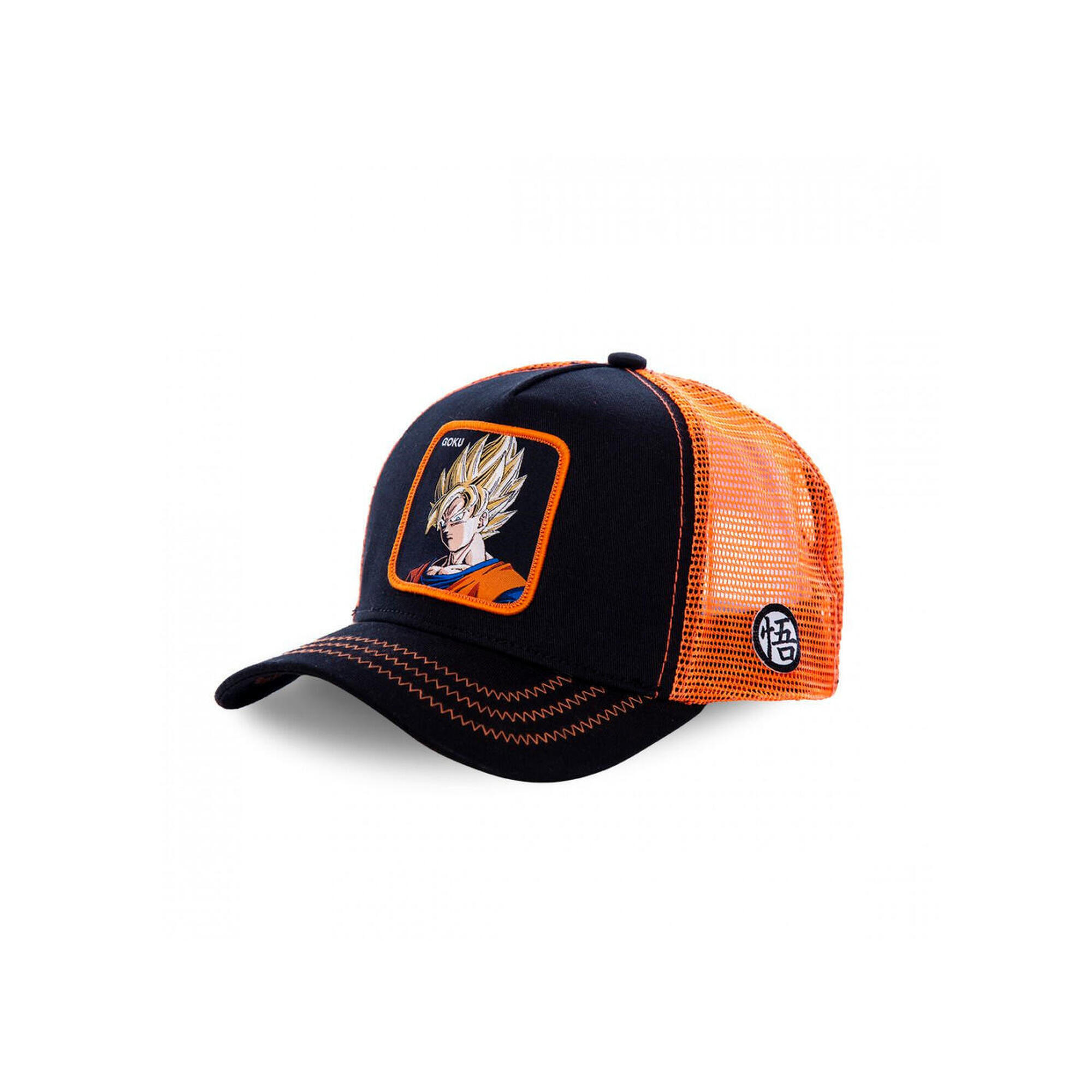 Czapka Trucker Capslab x Dragon Ball Z (Goku Saiyen) - Czarny/Pomarańczowy