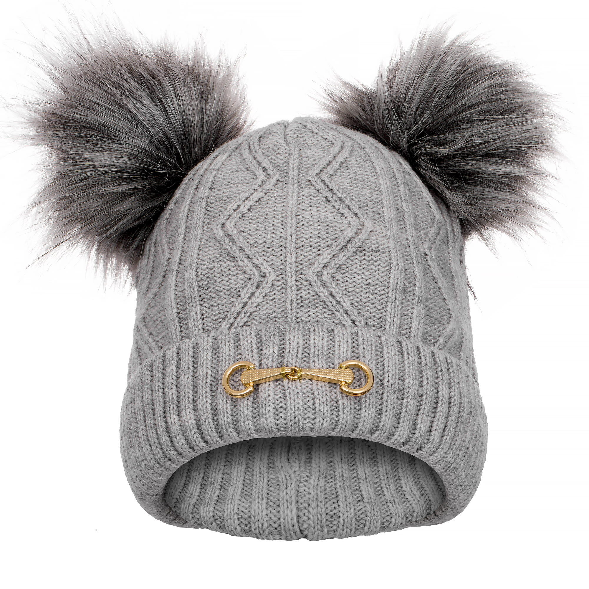 Czapka zimowa Equestrian Queen Ayla 24AW damska z dwoma pomponami