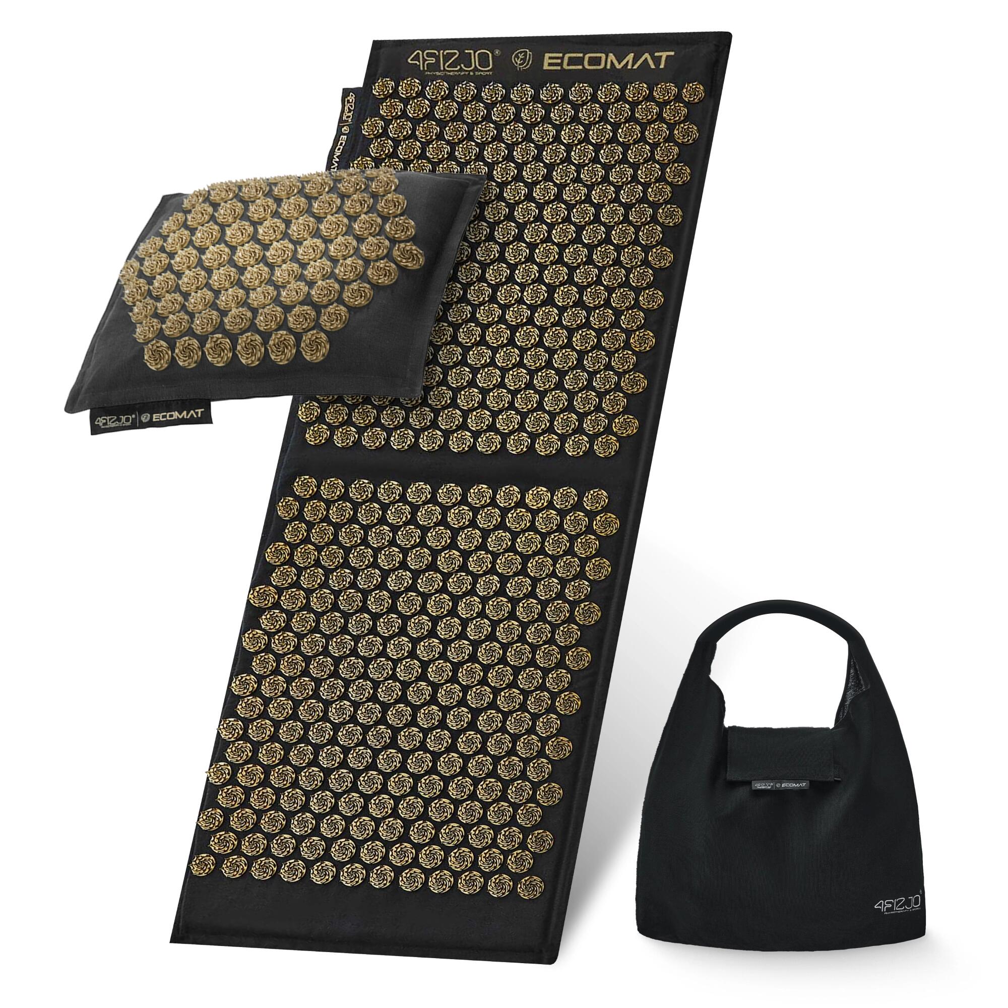 Duża mata do akupresury na ból pleców 4FIZJO ECO XL z poduszką