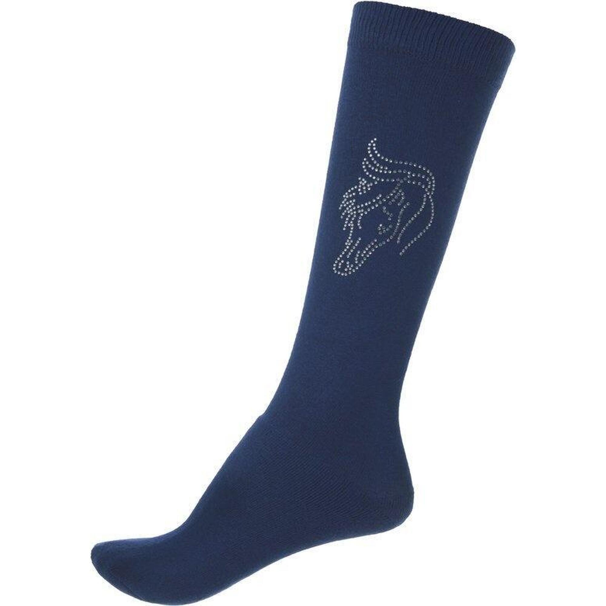 Red Horse Paardrijsokken Kristal - Navy Zilver