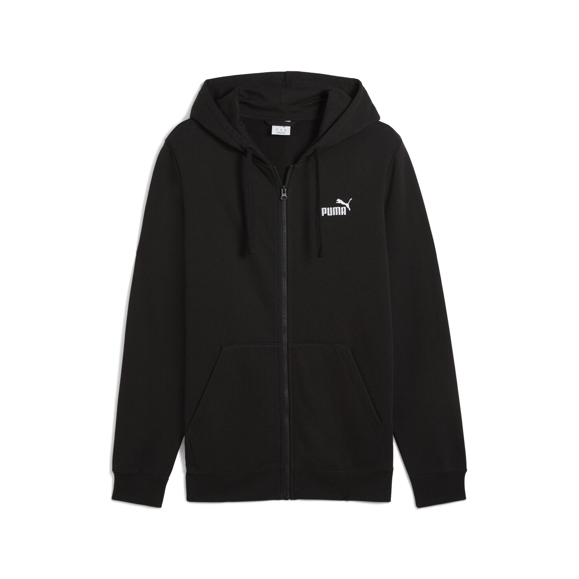 Męska rozpinana bluza z kapturem Essentials z logo No. 1 PUMA Black
