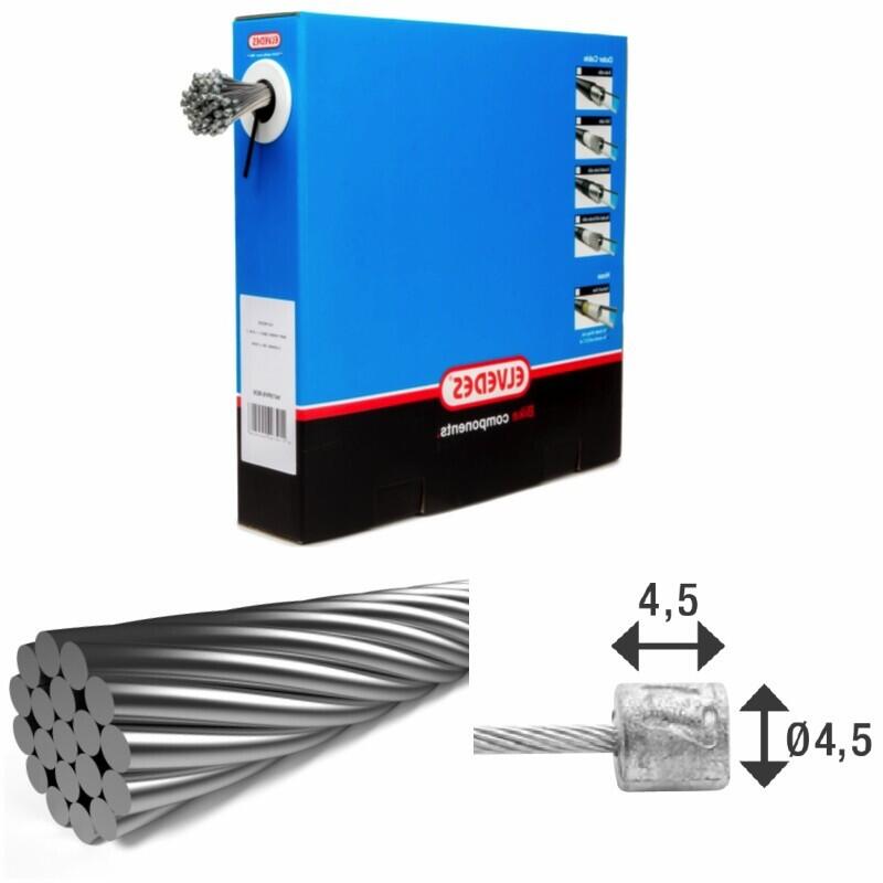 Kable transmisyjne 1x19 ze stali nierdzewnej Ø1,1mm z końcówką N Ø4,5x4 Elvedes