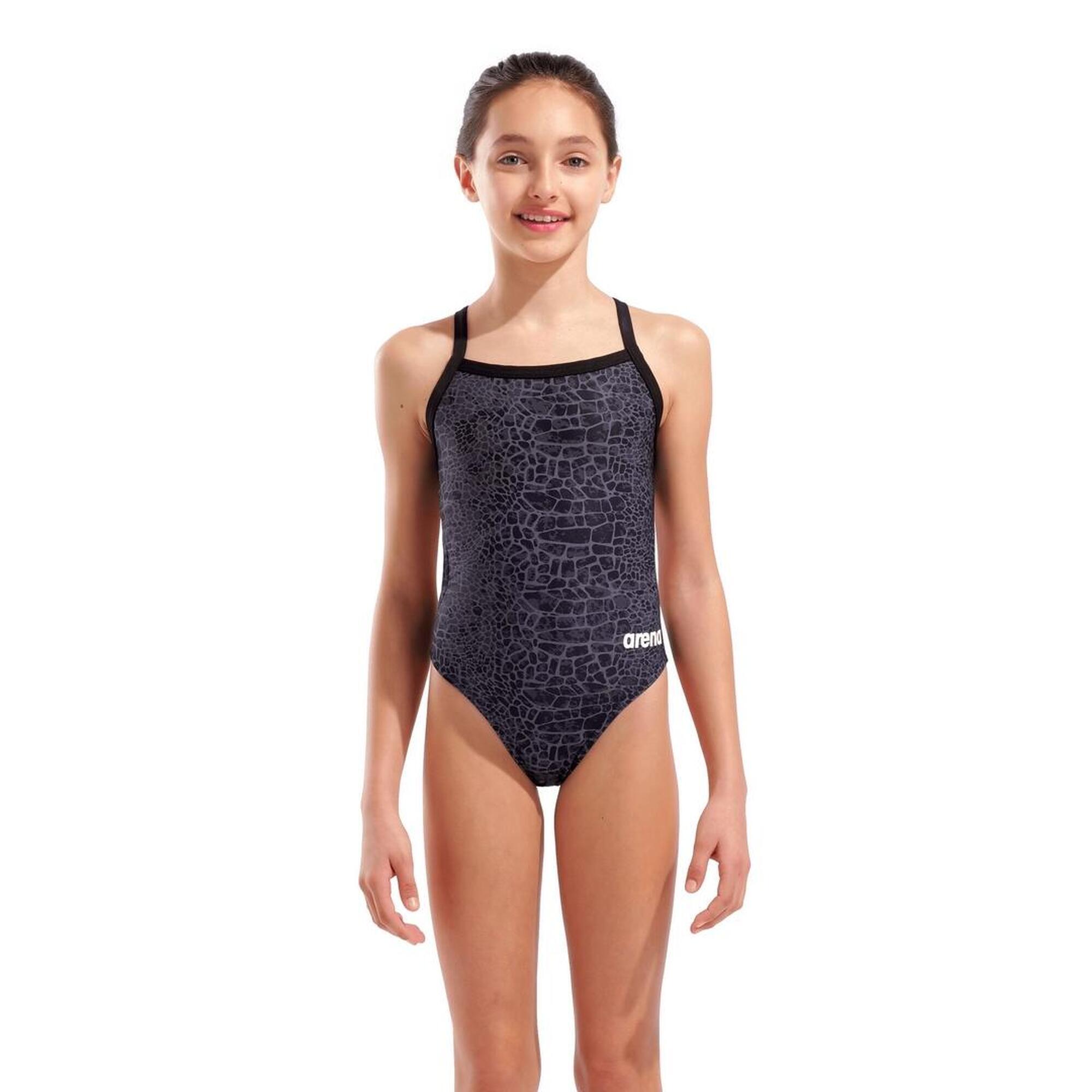 Strój Kąpielowy Dziewczęcy Arena Snakeskin Swimsuit Challengeback