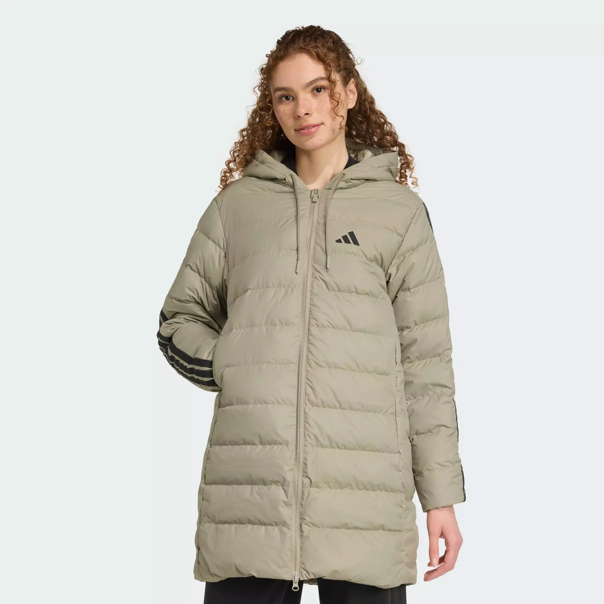 Parka z kapturem Essentials CLIMAWARM 3-Stripes Light Down