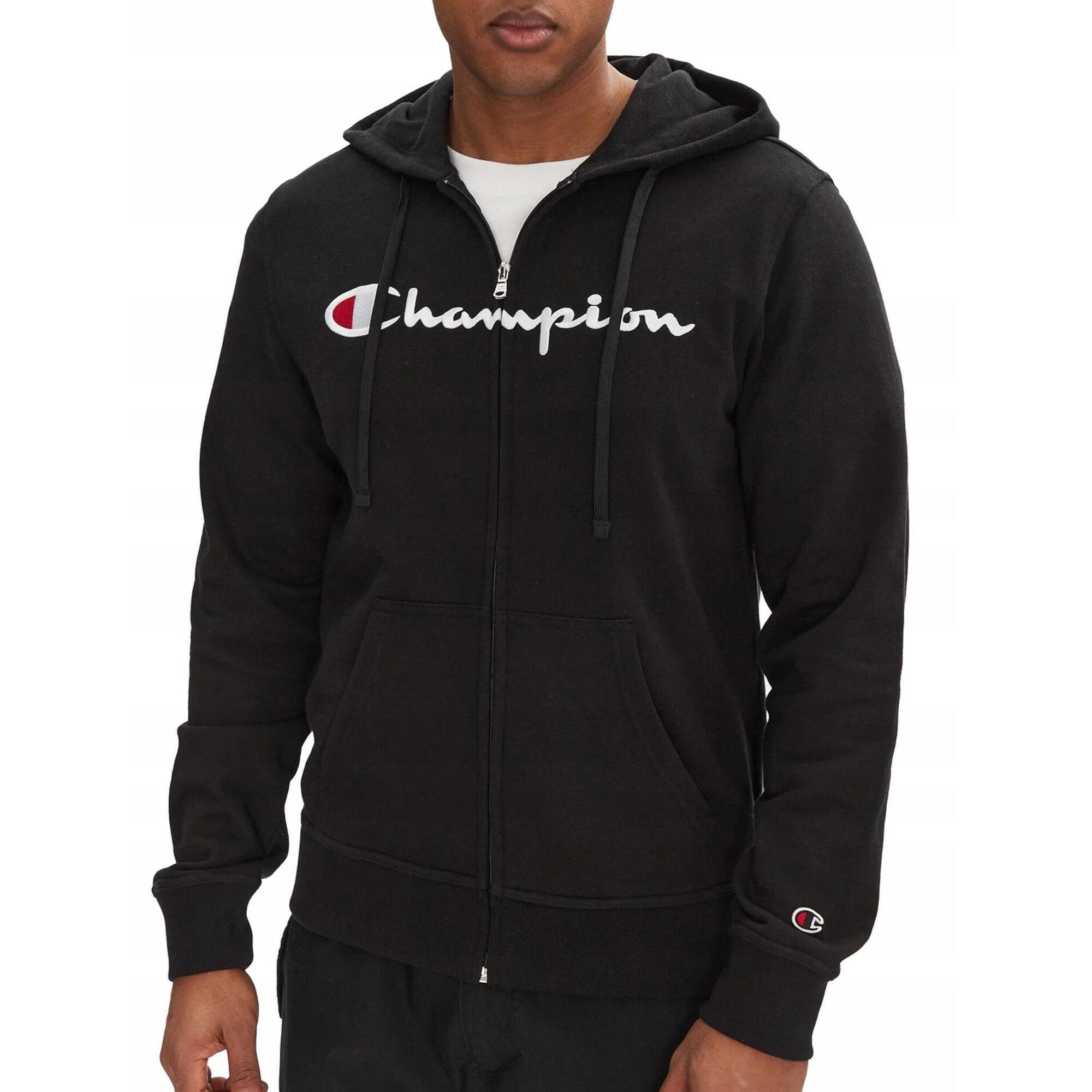 BLUZA męska CHAMPION na zamek 220728-KK001 z kapturem bawełniana czarna L