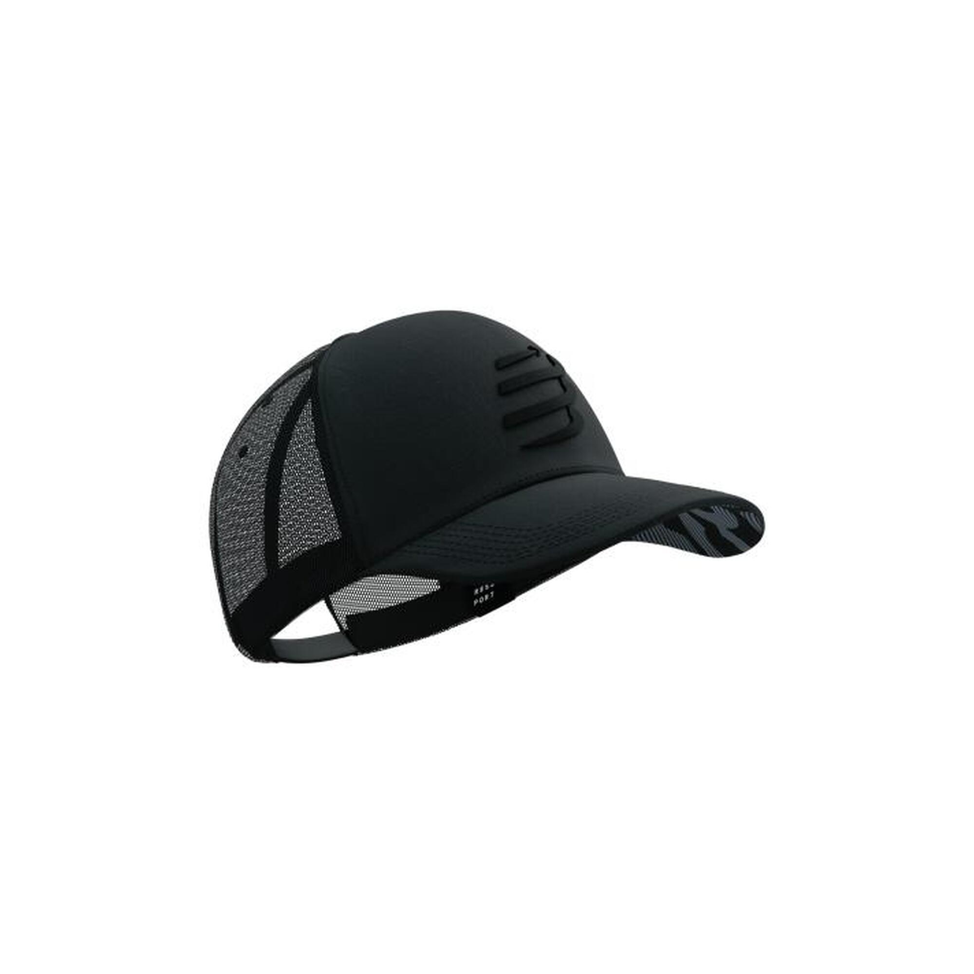Czapka z daszkiem Compressport Trucker Cap - black/black refl