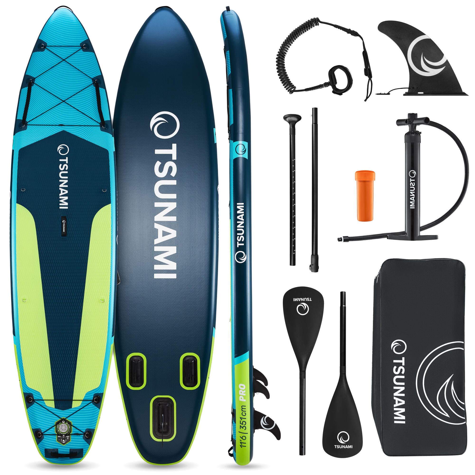Deska SUP PRO stand up paddle pompowana do pływania all-round TSUNAMI T14 350 cm