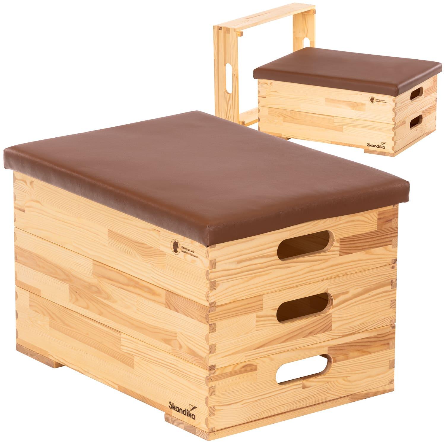 Skrzynia plyometryczna gimnastyczna modułowa Vira z obiciem, 3 części